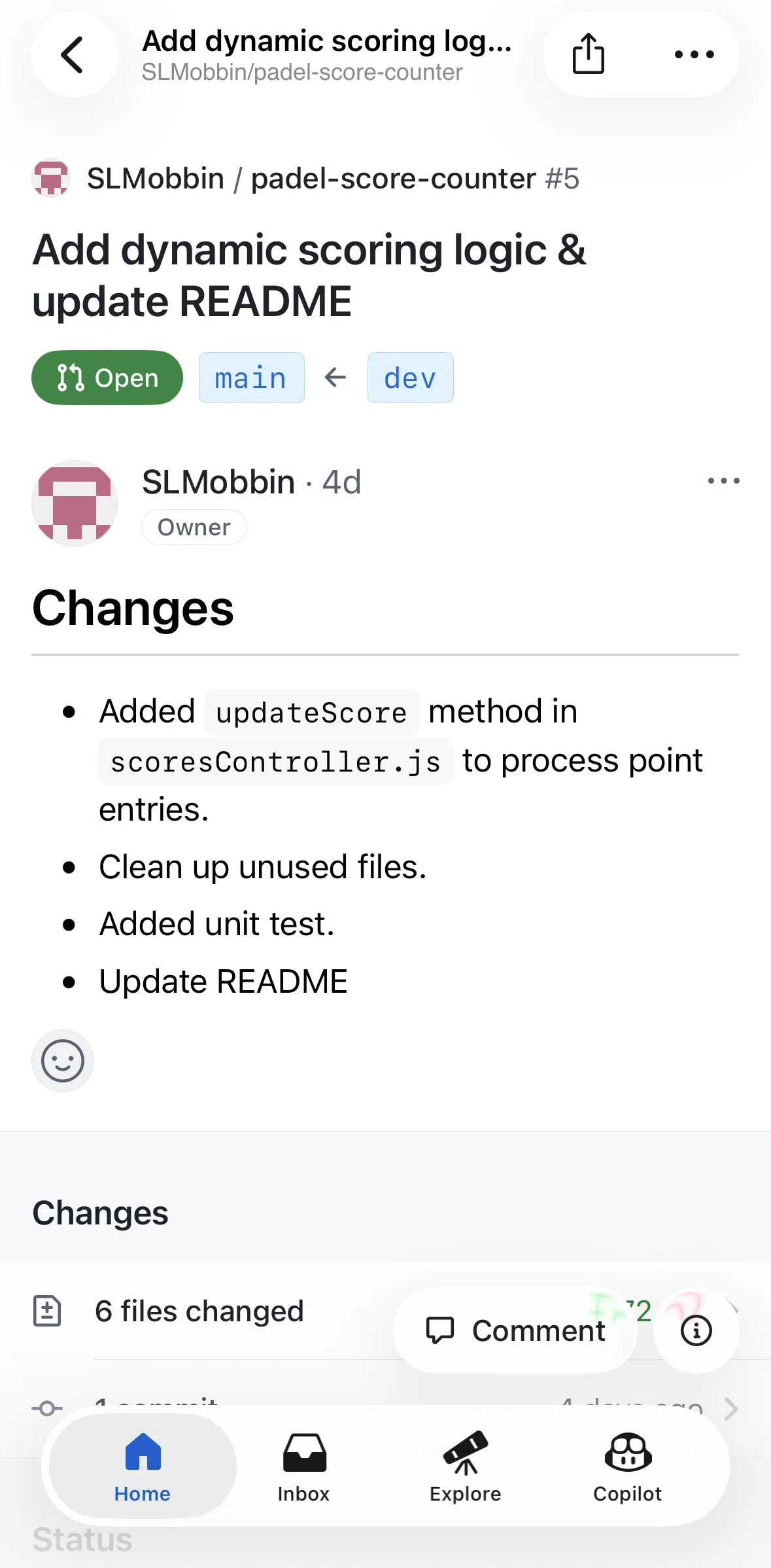 Github Screen screen in the Changing base branch flow