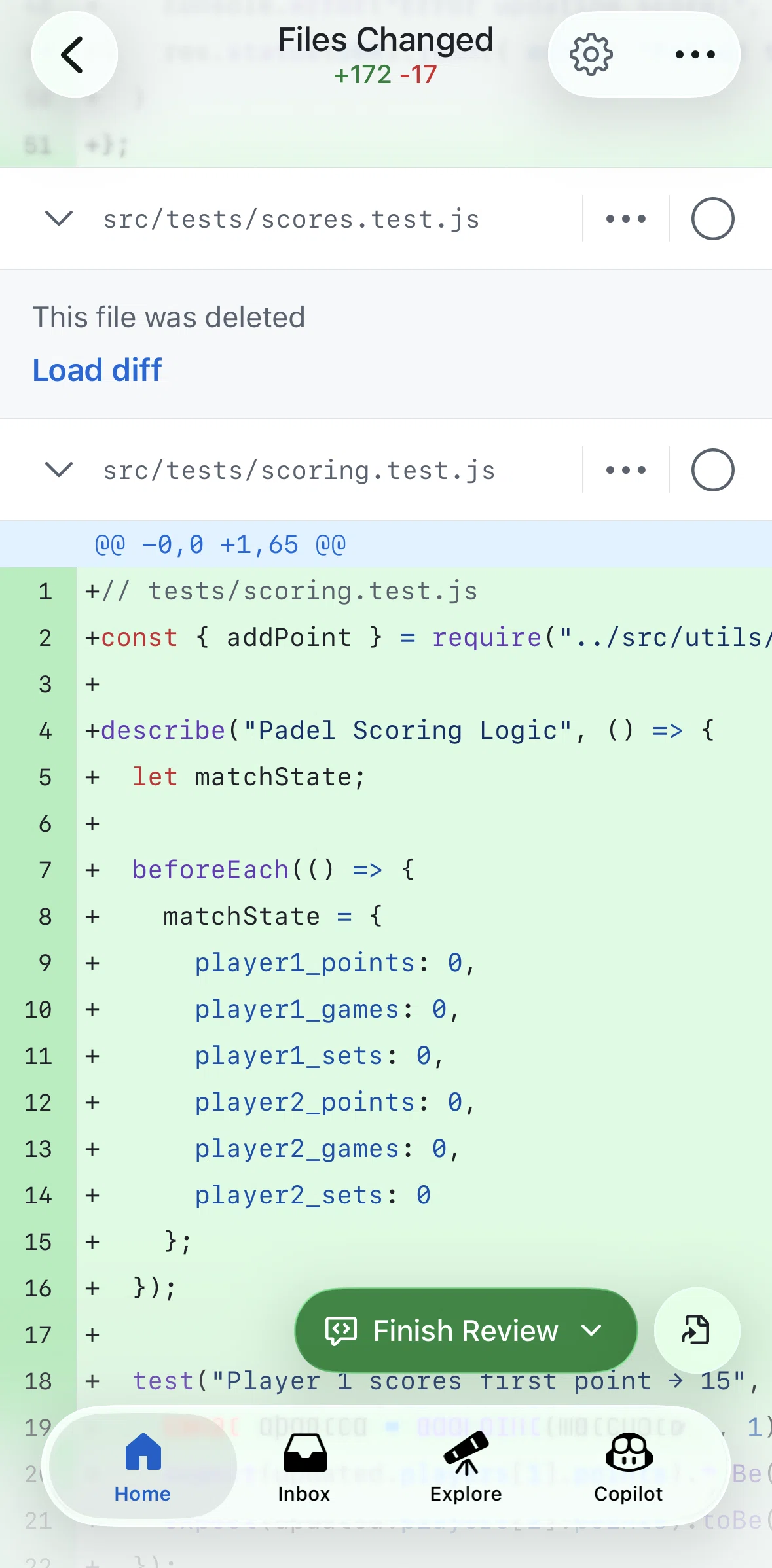 Github Screen screen in the Commenting on a file flow