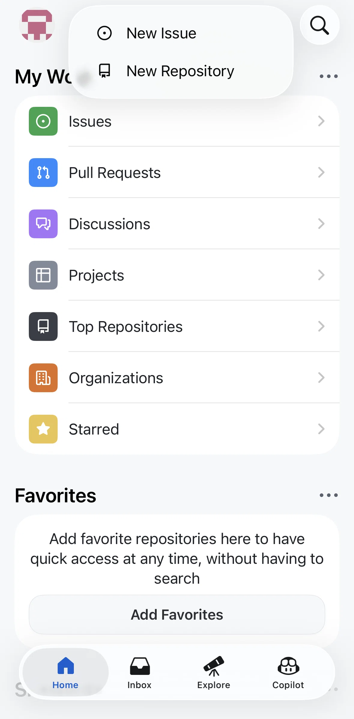 Github Screen screen in the Creating a repository flow