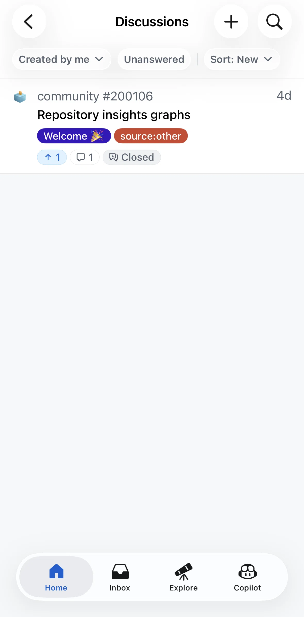 Github Screen screen in the Discussion detail flow