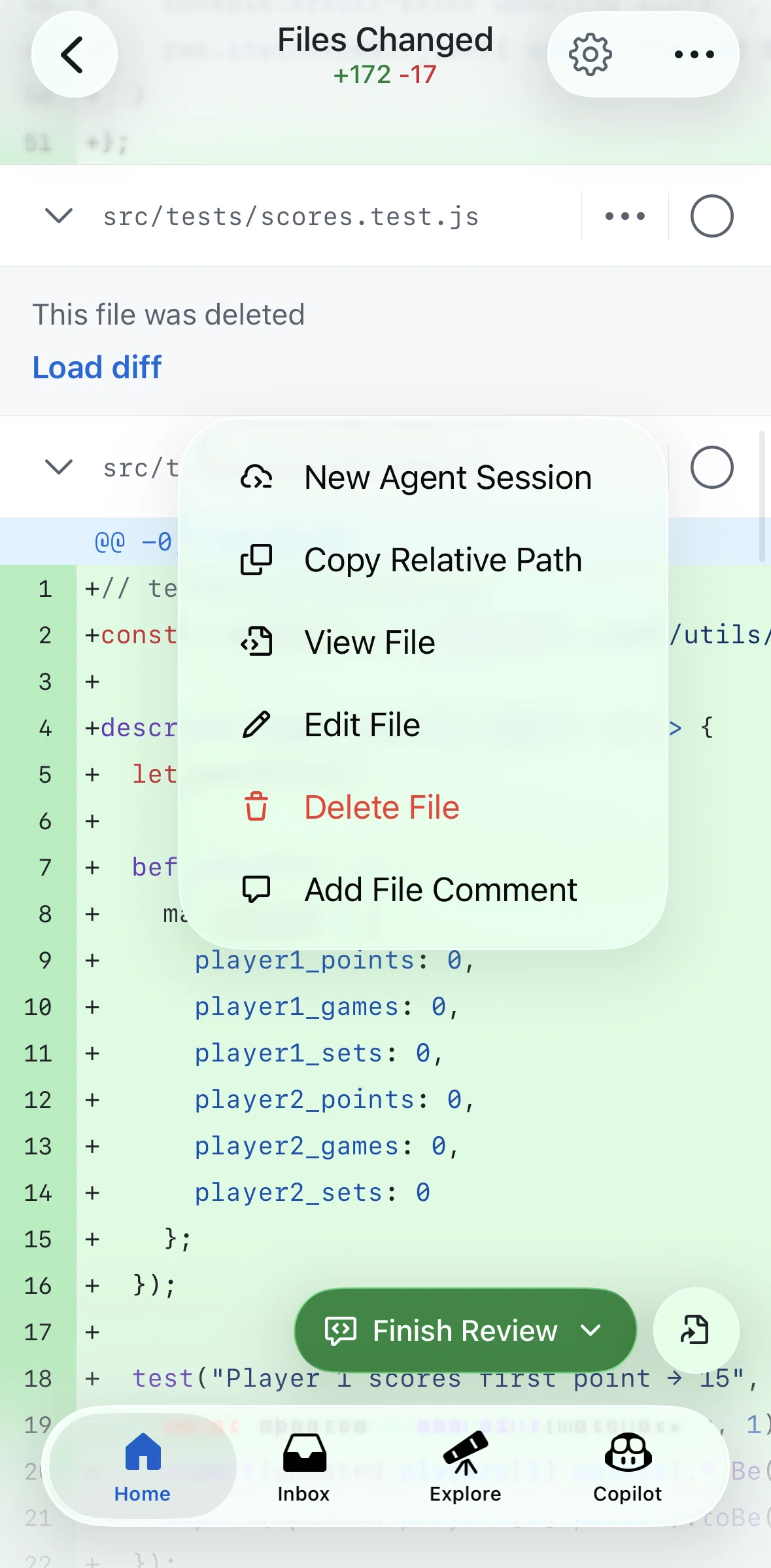 Github Screen screen in the Editing a file flow
