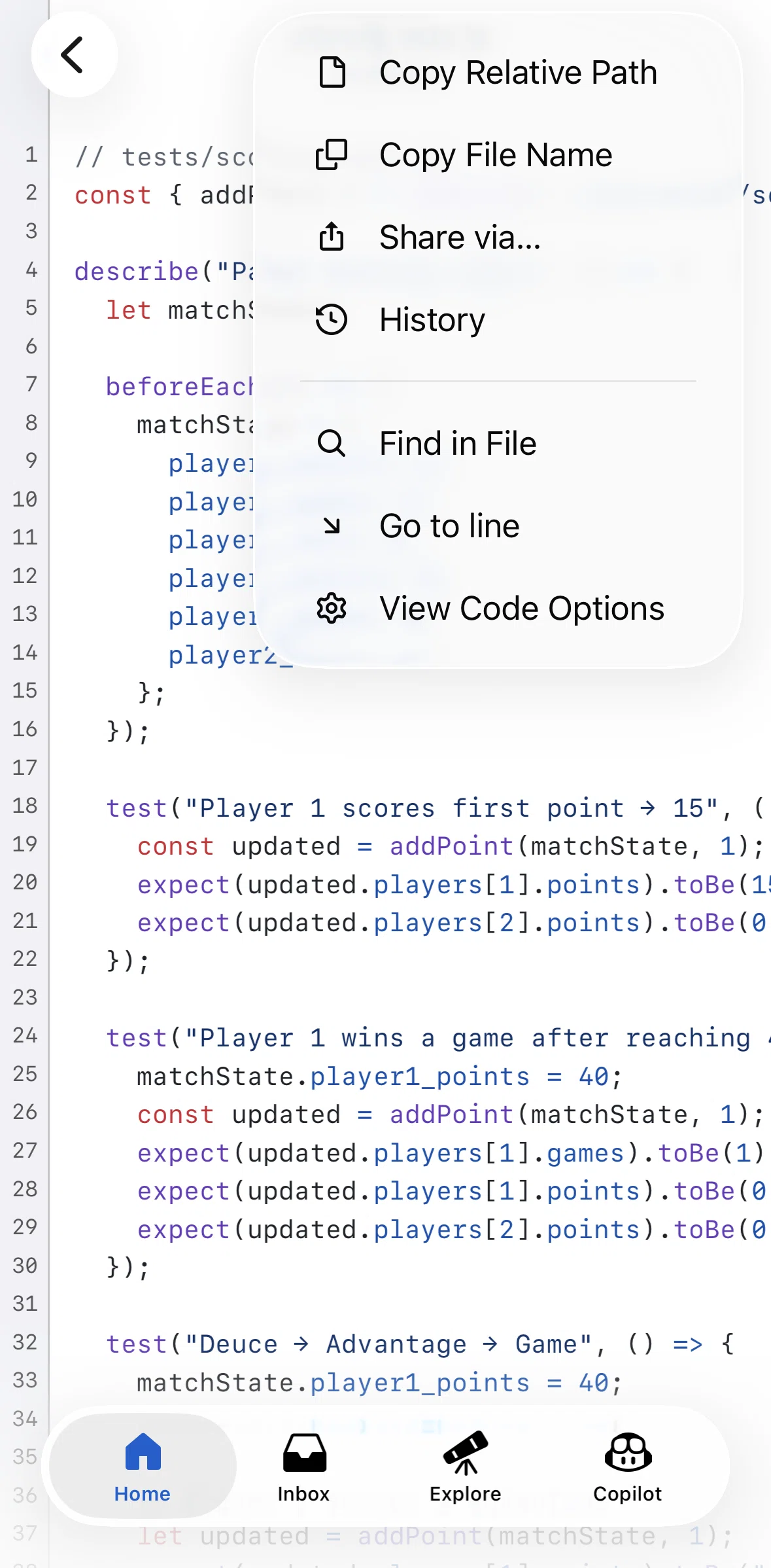 Github Screen screen in the Go to line number flow