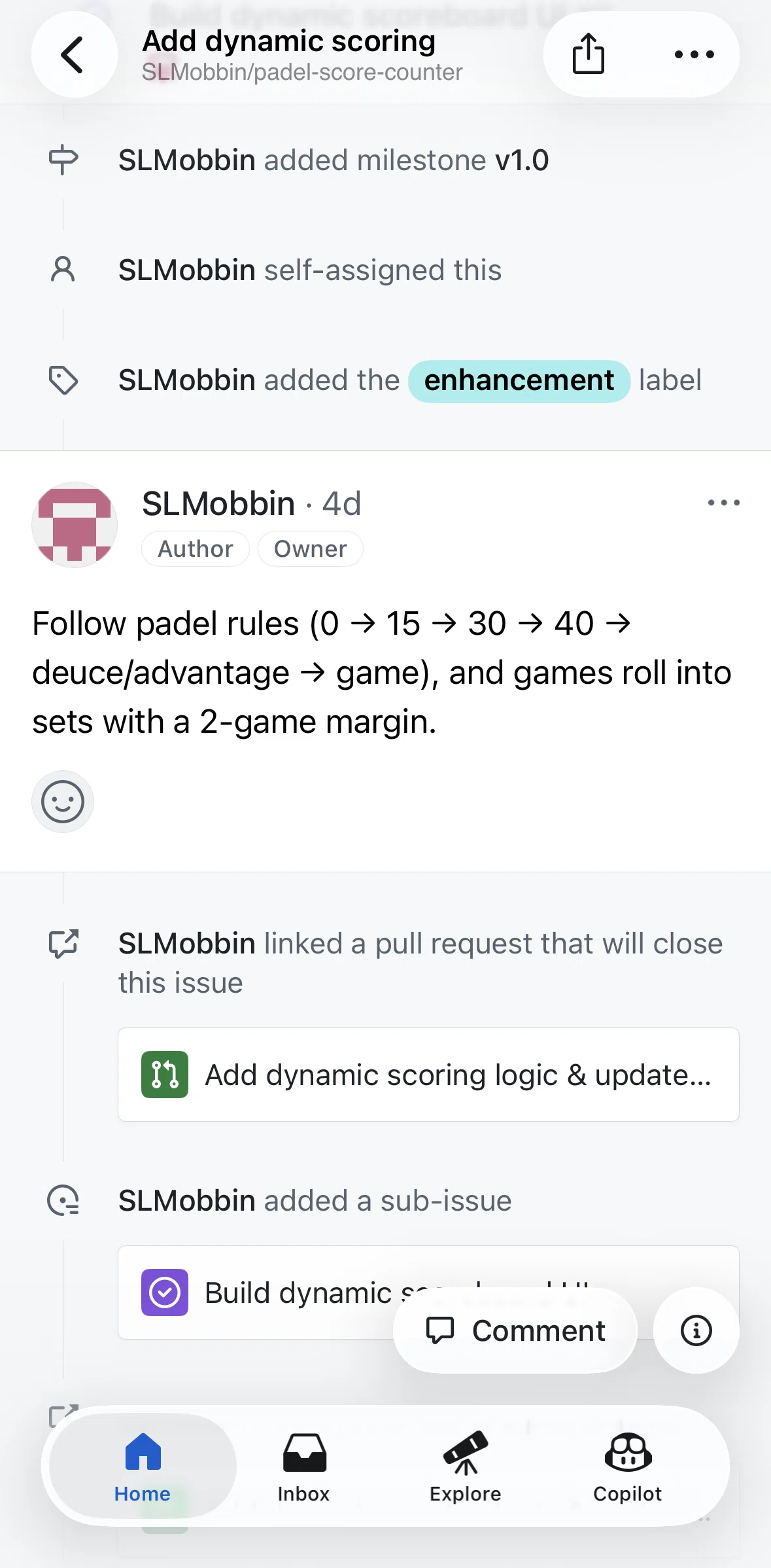 Github Screen screen in the Hiding a comment flow