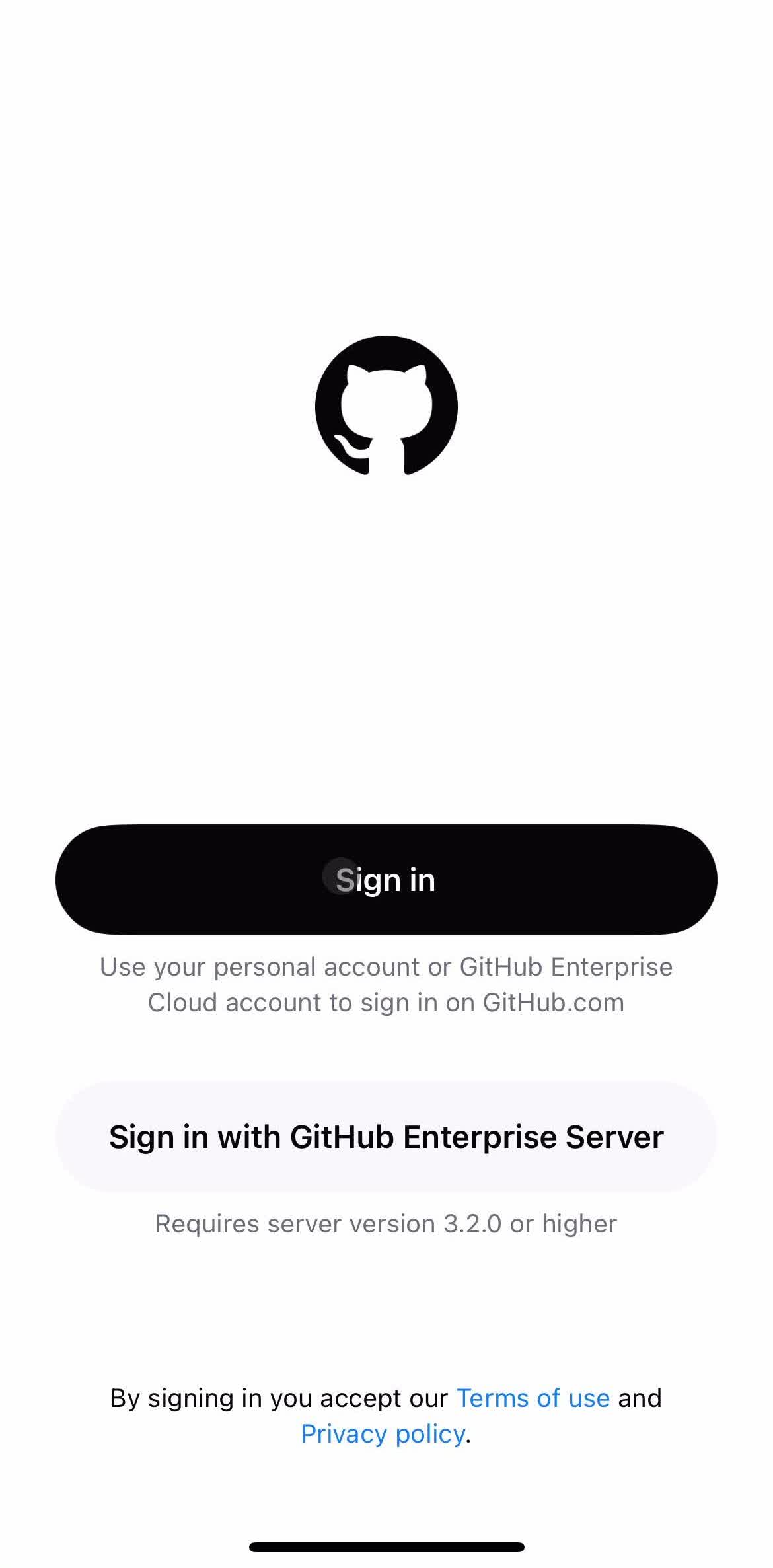 Github Get started screen in the Onboarding flow