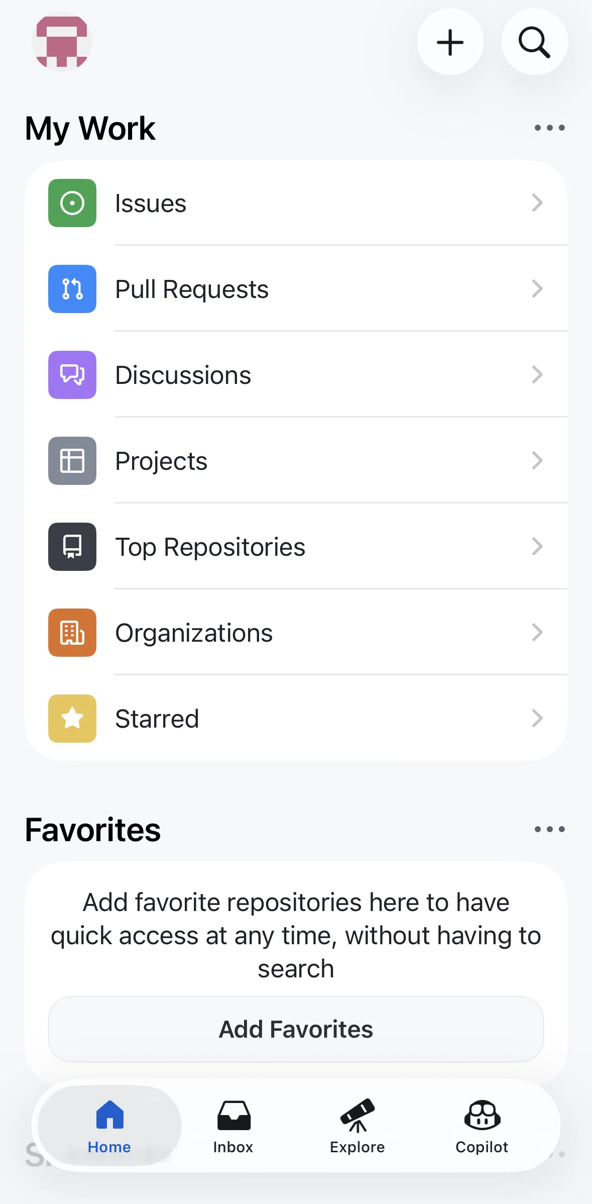 Github Screen screen in the Searching GitHub flow