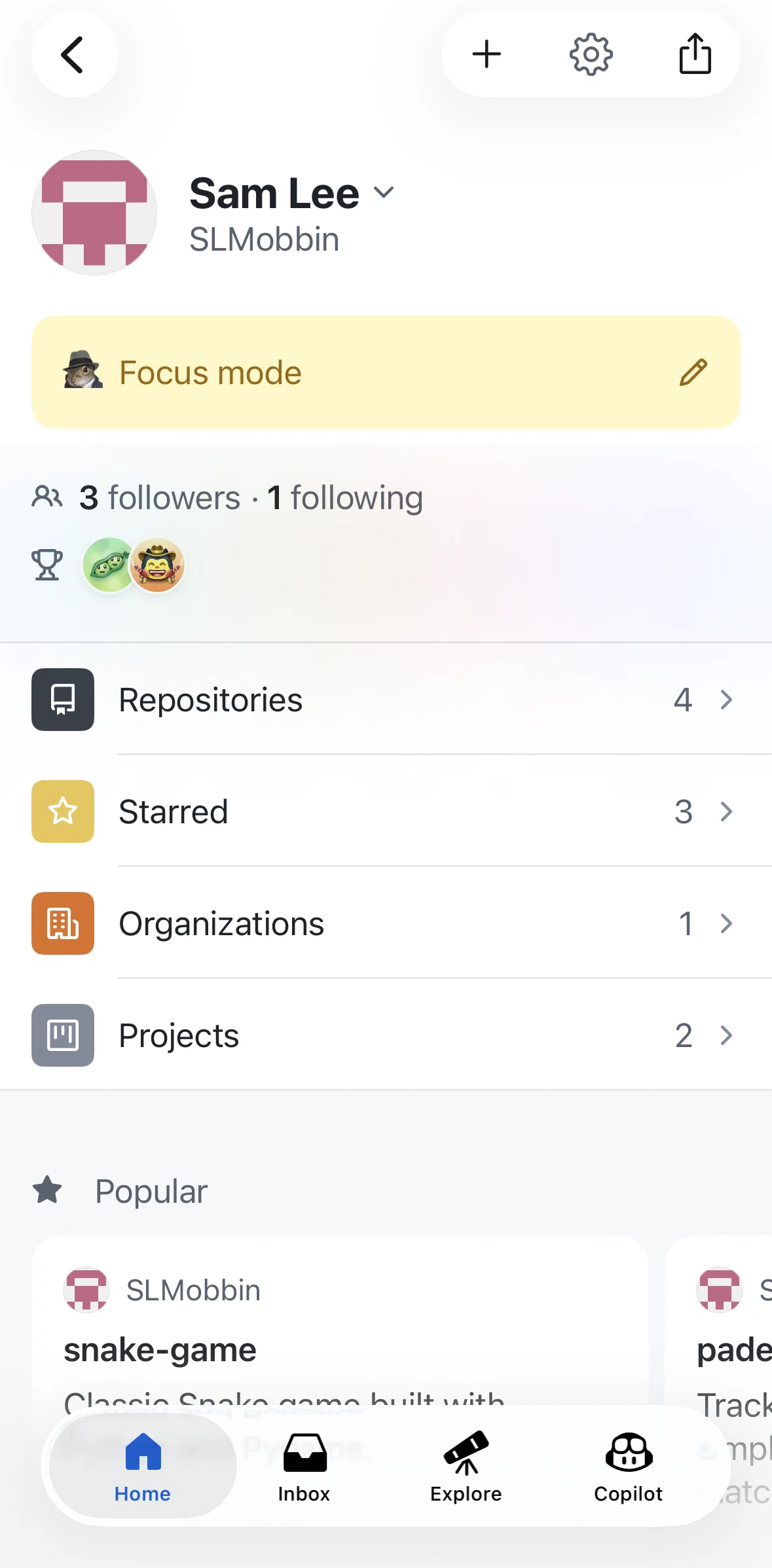 Github Screen screen in the Switching account flow