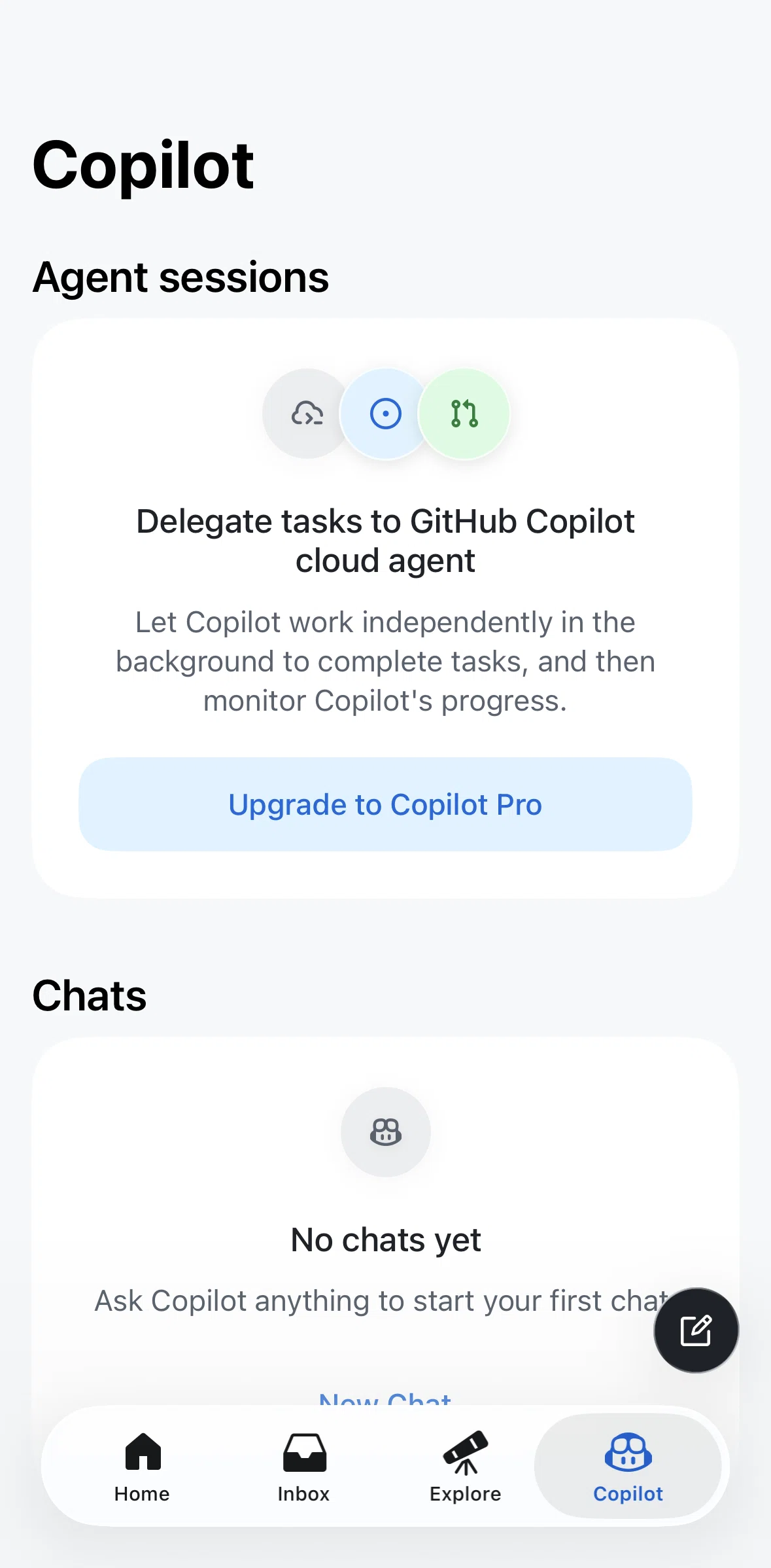 Github Screen screen in the Upgrading to Copilot Pro flow