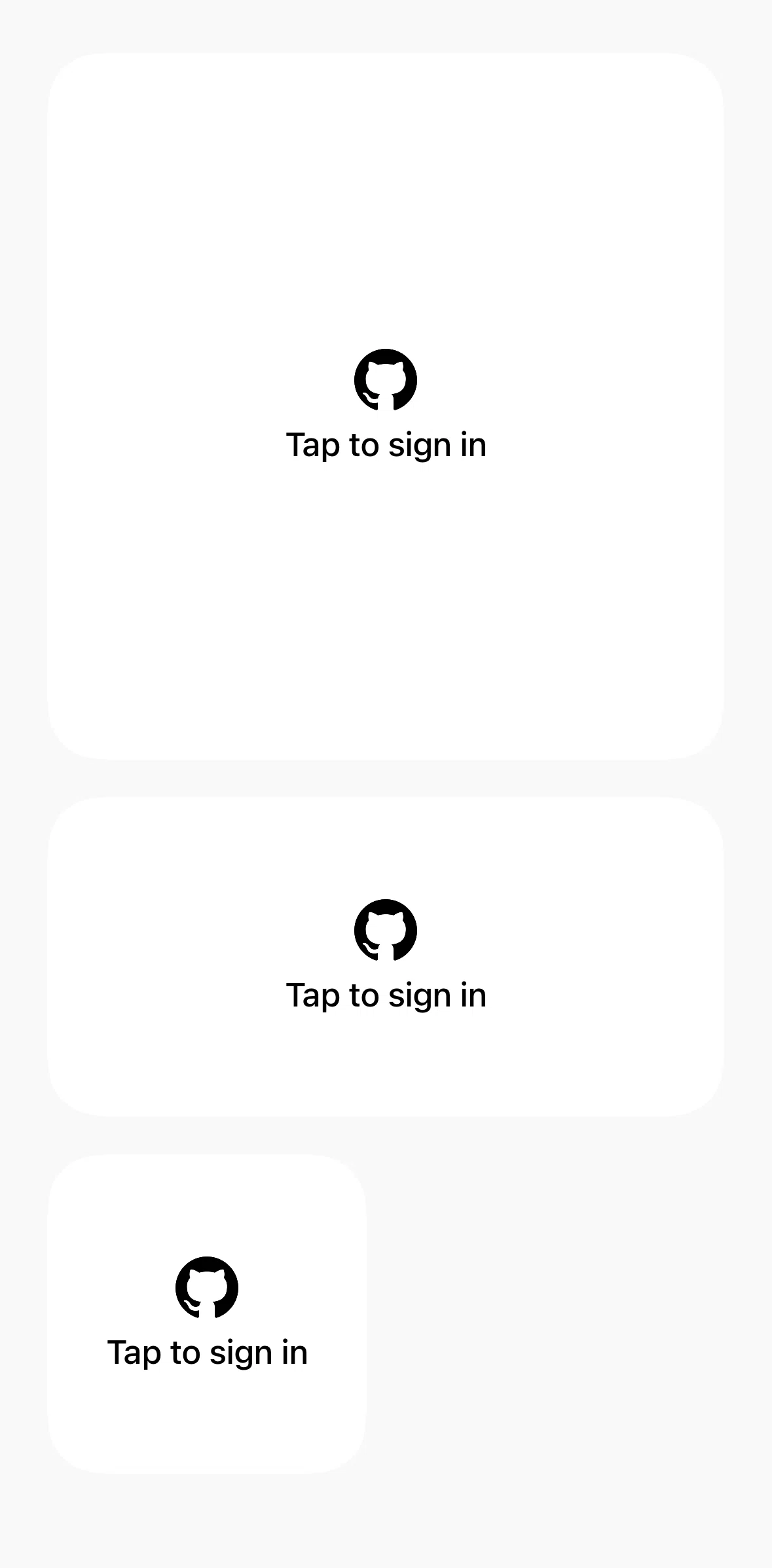 Github Screen screen in the Widgets flow