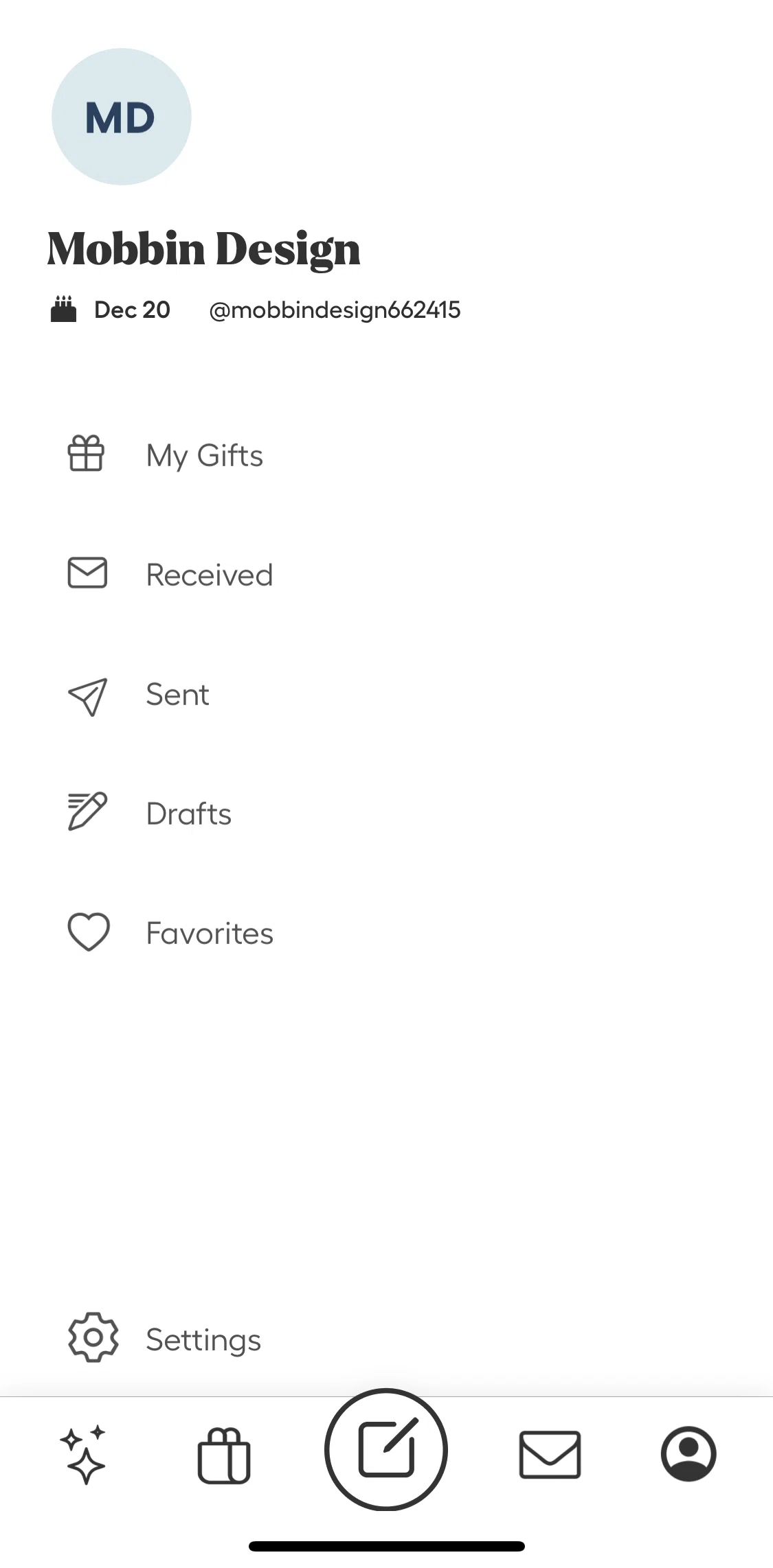 Givingli Screen screen in the My gifts flow