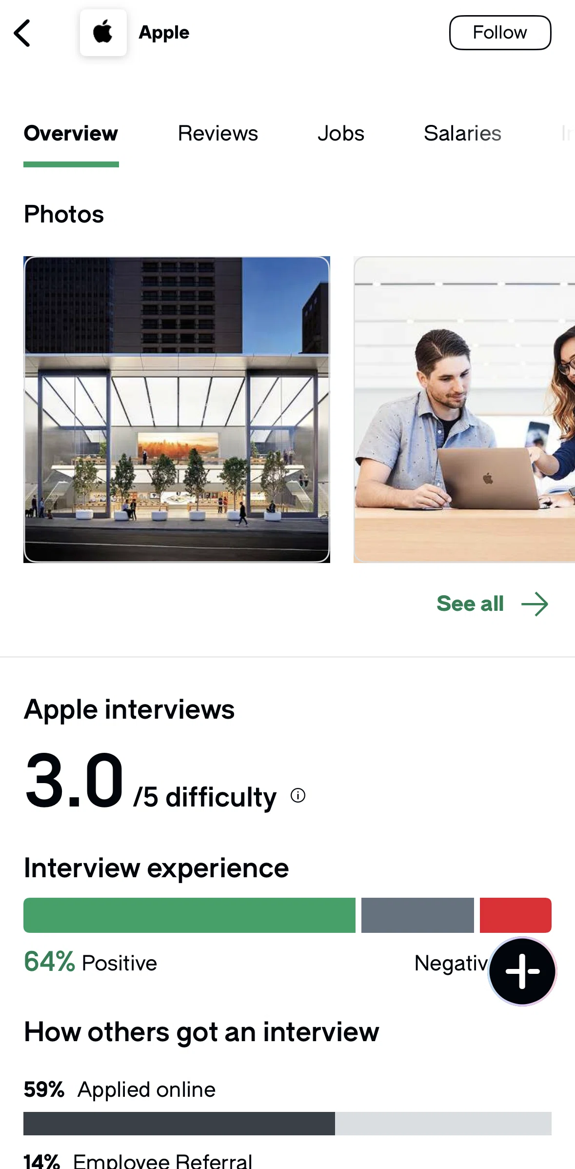 Glassdoor Screen screen in the Company photos flow