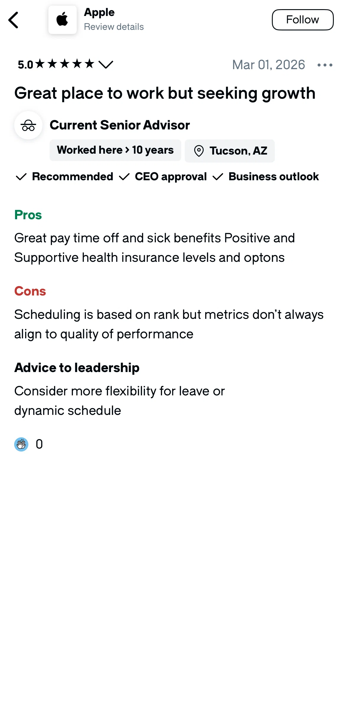 Glassdoor Screen screen in the Reporting a review flow