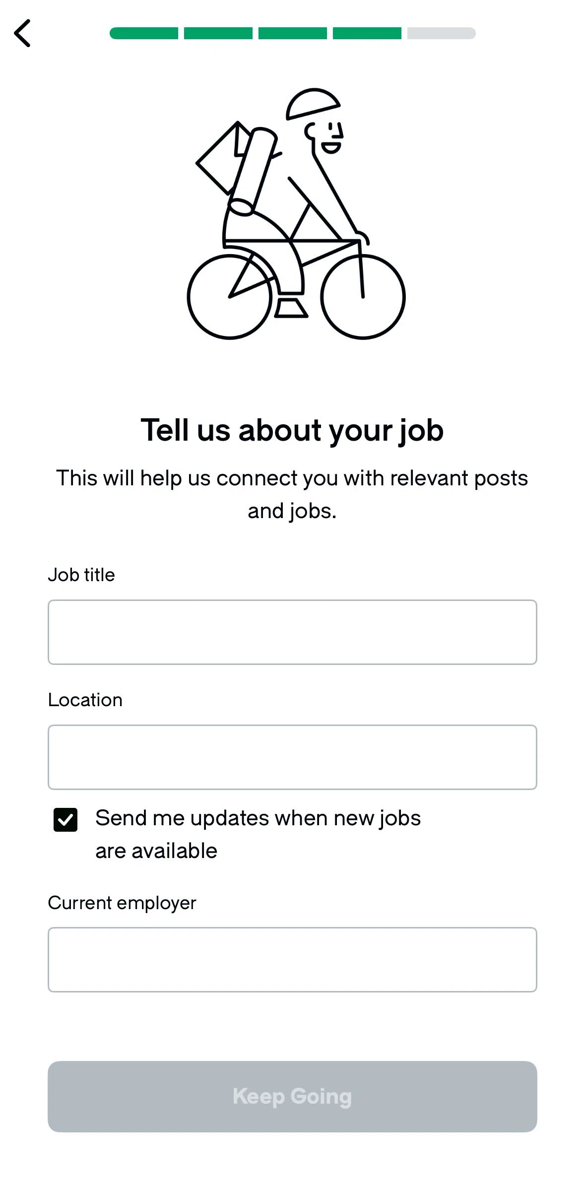 Glassdoor Screen screen in the Searching for job location flow