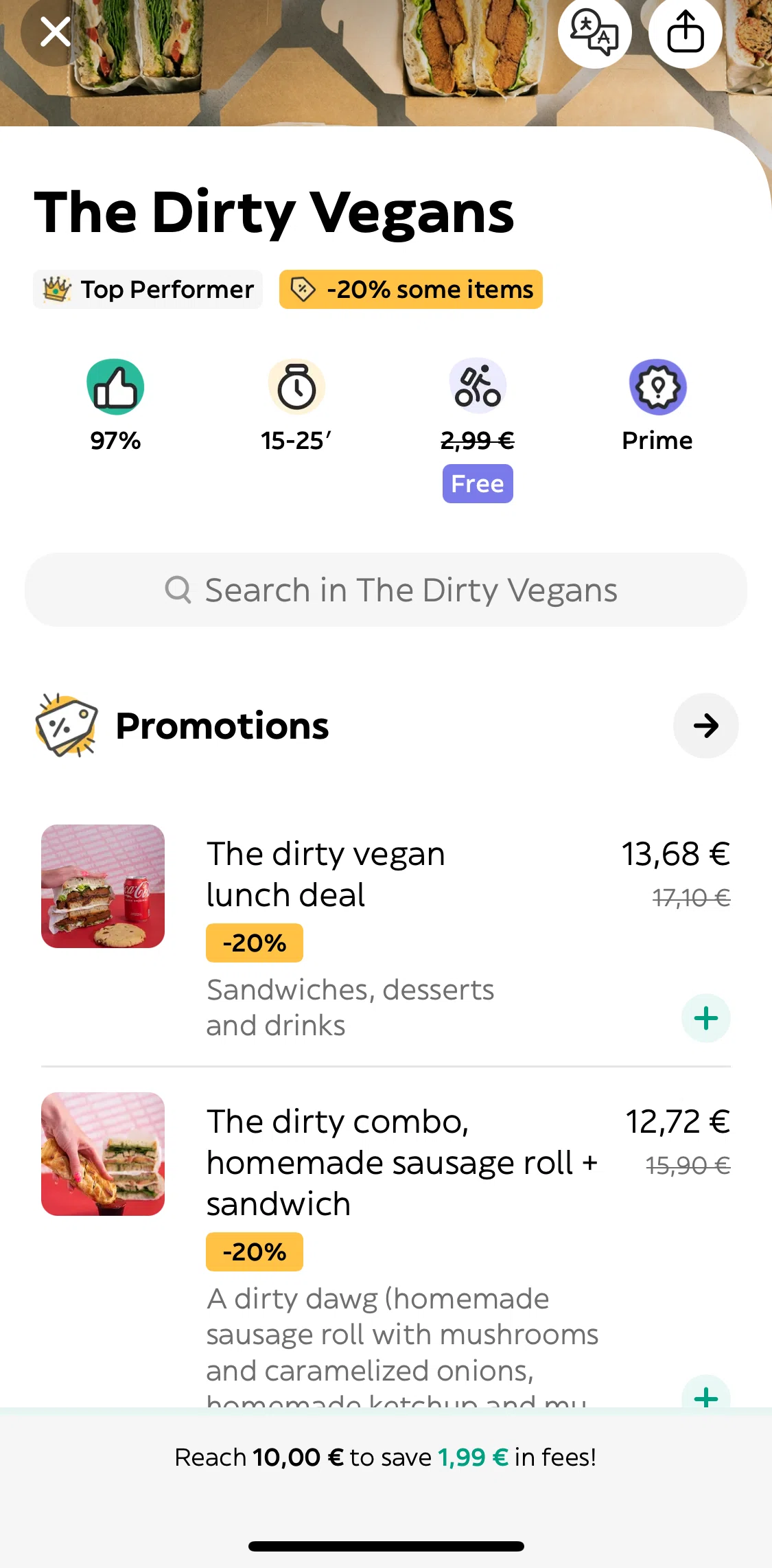 Glovo Screen screen in the Changing language flow