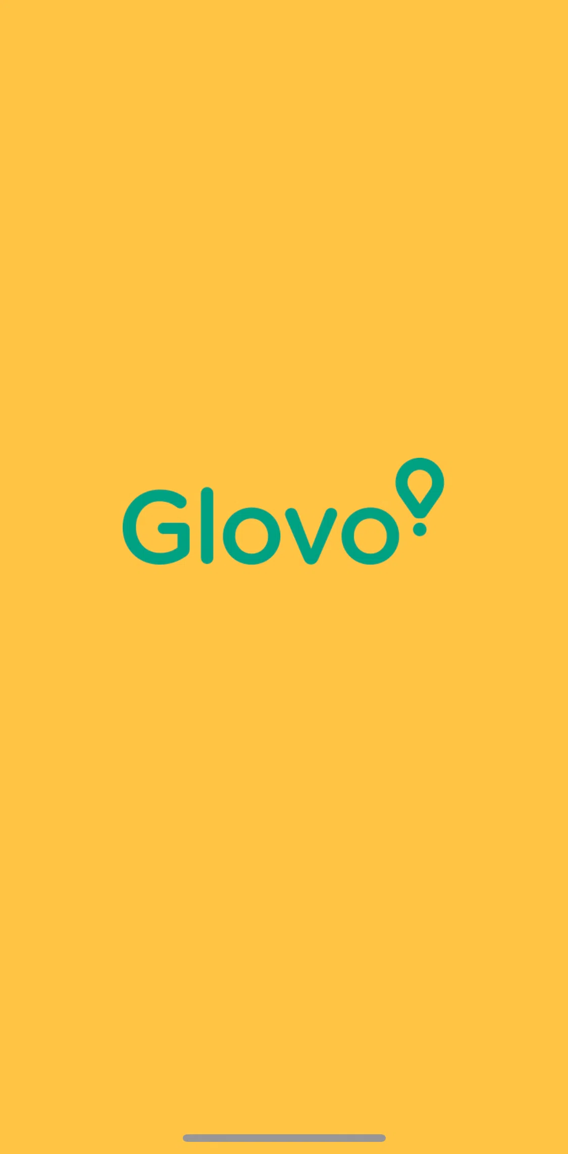 Glovo Screen screen in the Logging in flow