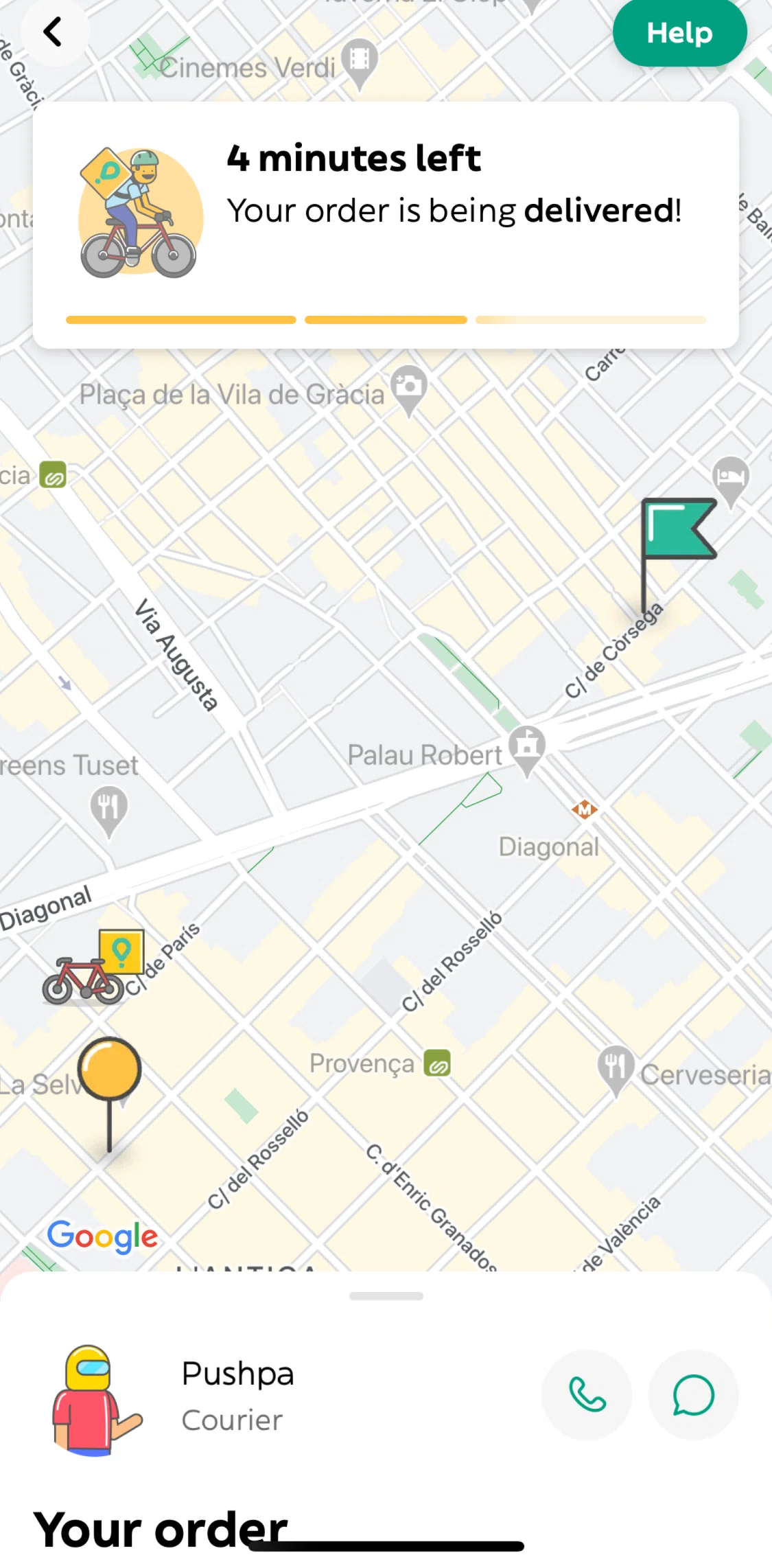 Glovo Screen screen in the Order updates flow