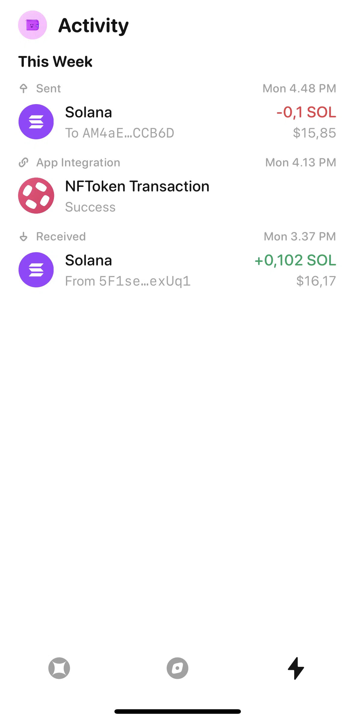 Glow Screen screen in the Activity detail flow