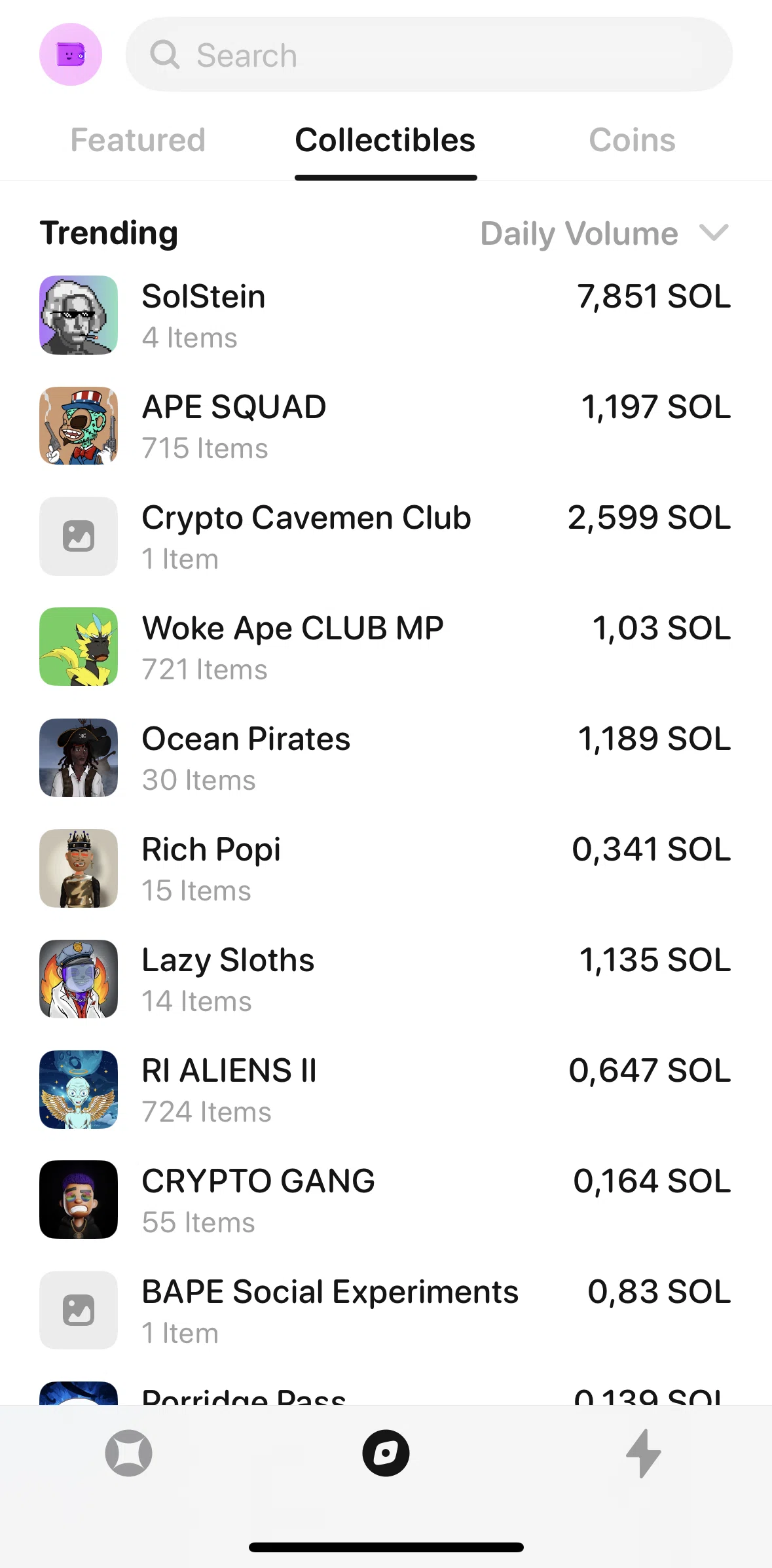 Glow Screen screen in the Sorting collectibles flow