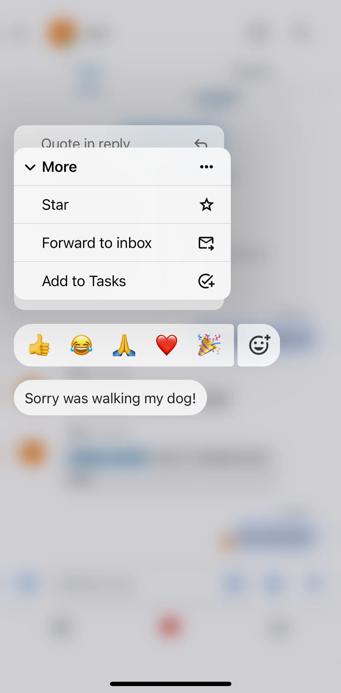 Gmail Screen screen in the Forwarding a message to inbox flow