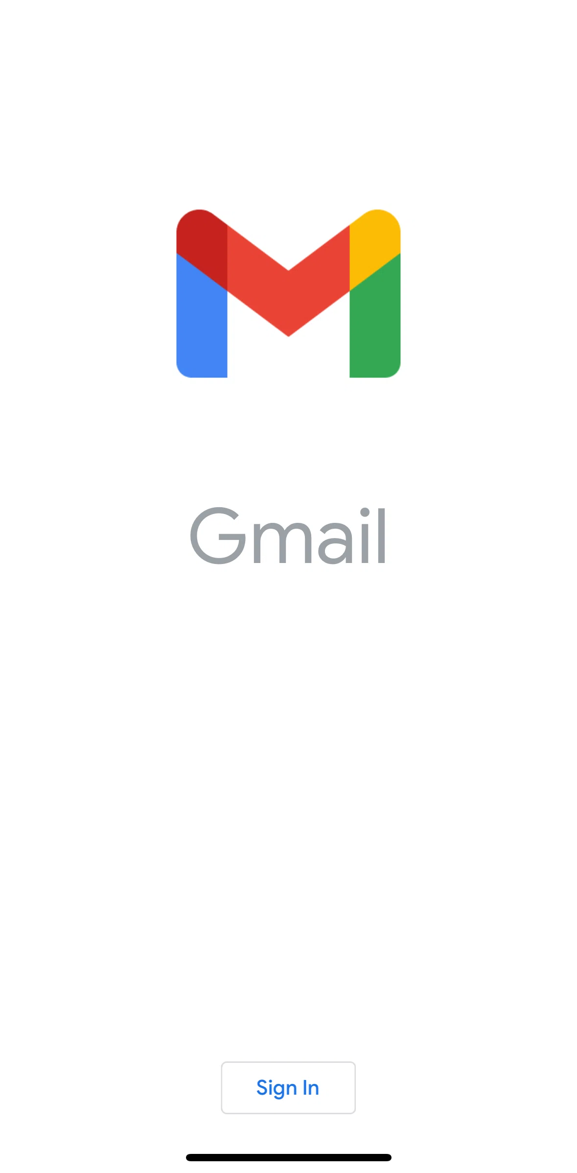 Gmail Screen screen in the Logging in flow
