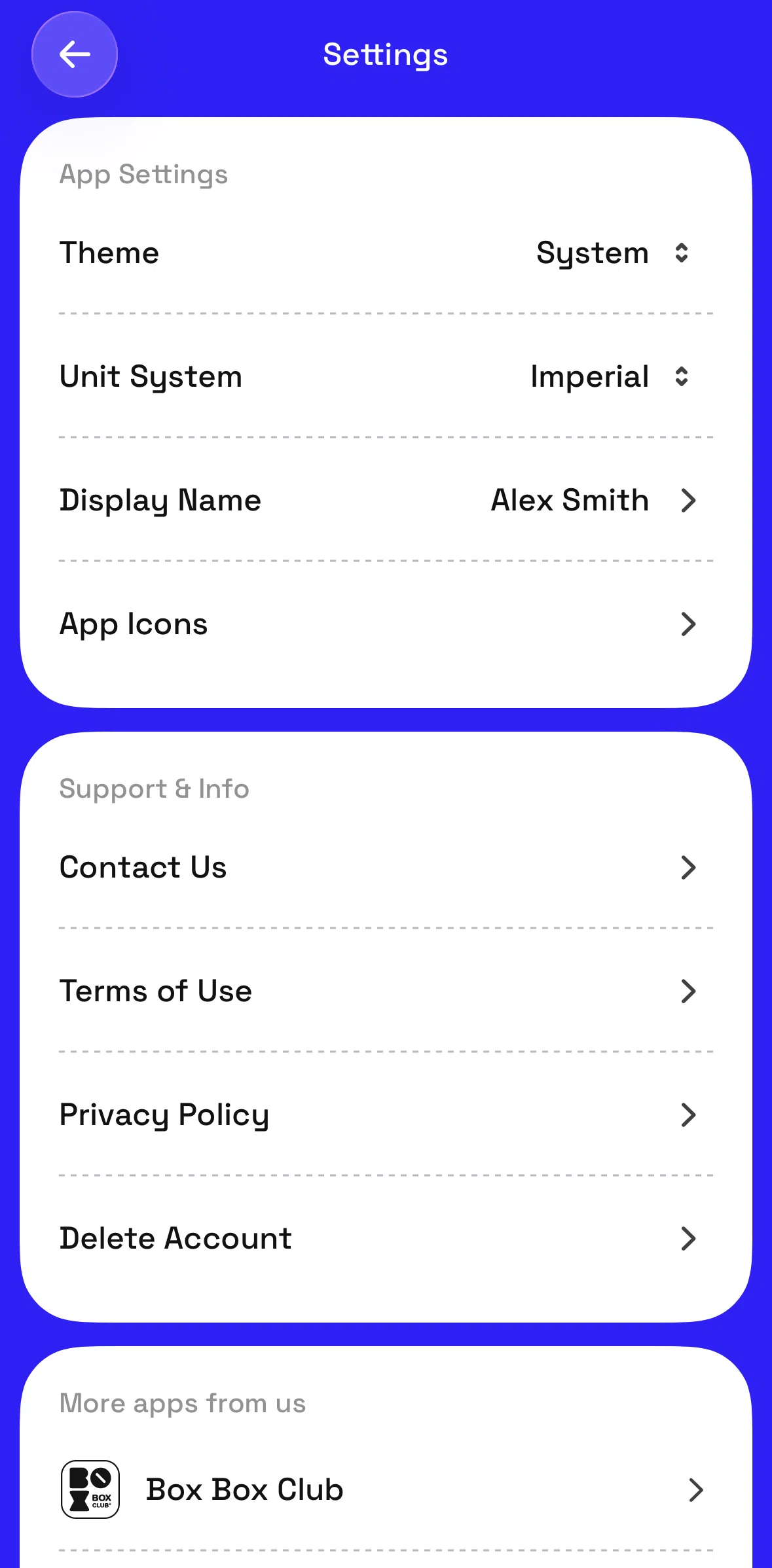 GO Club Screen screen in the Changing app icon flow