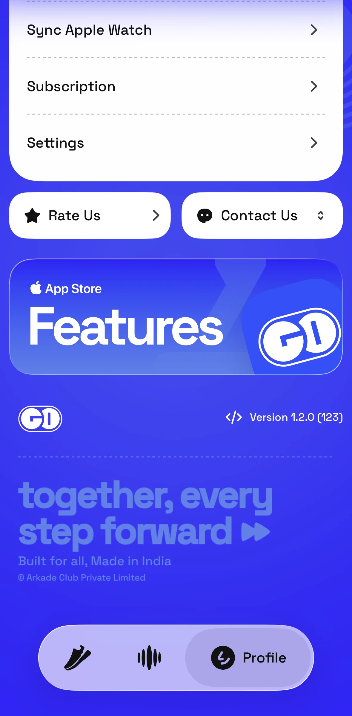 GO Club Screen screen in the Invite friends flow