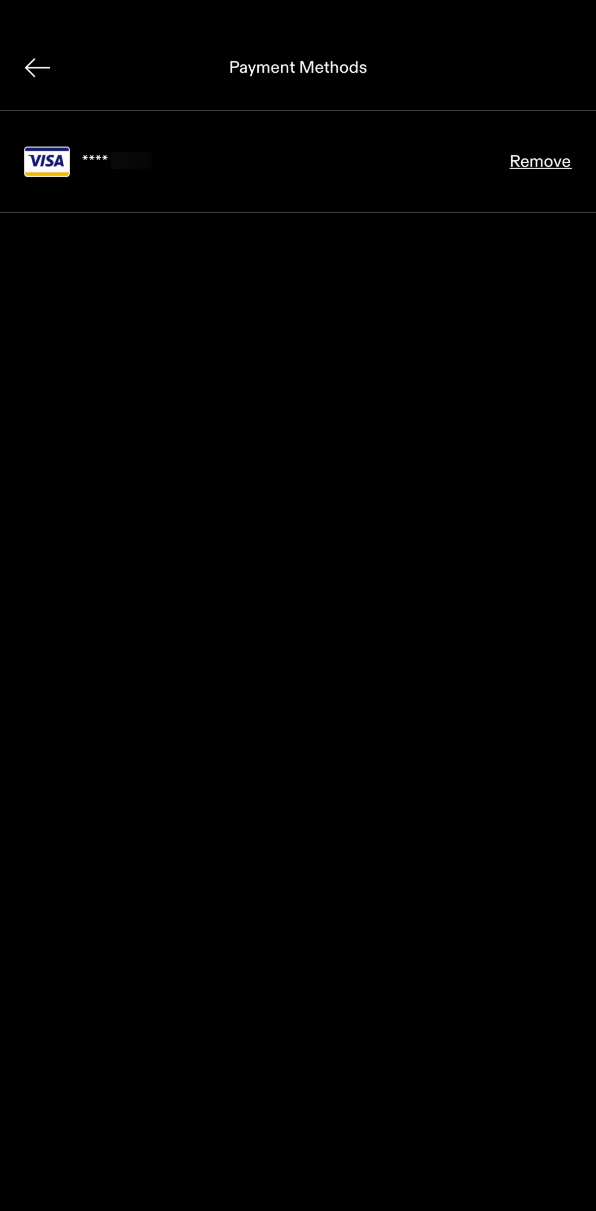 Goat Screen screen in the Deleting a payment method flow