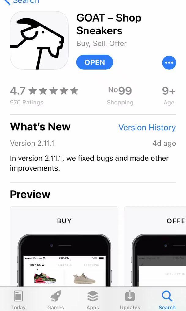 Goat Download app screen in the Onboarding flow