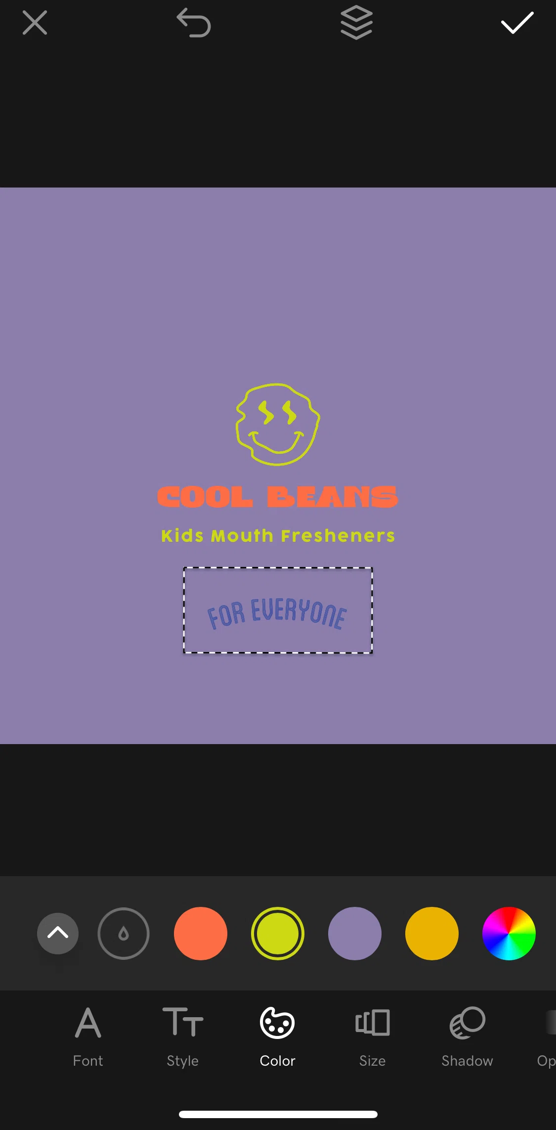GoDaddy Studio Screen screen in the Creating a new color palette flow