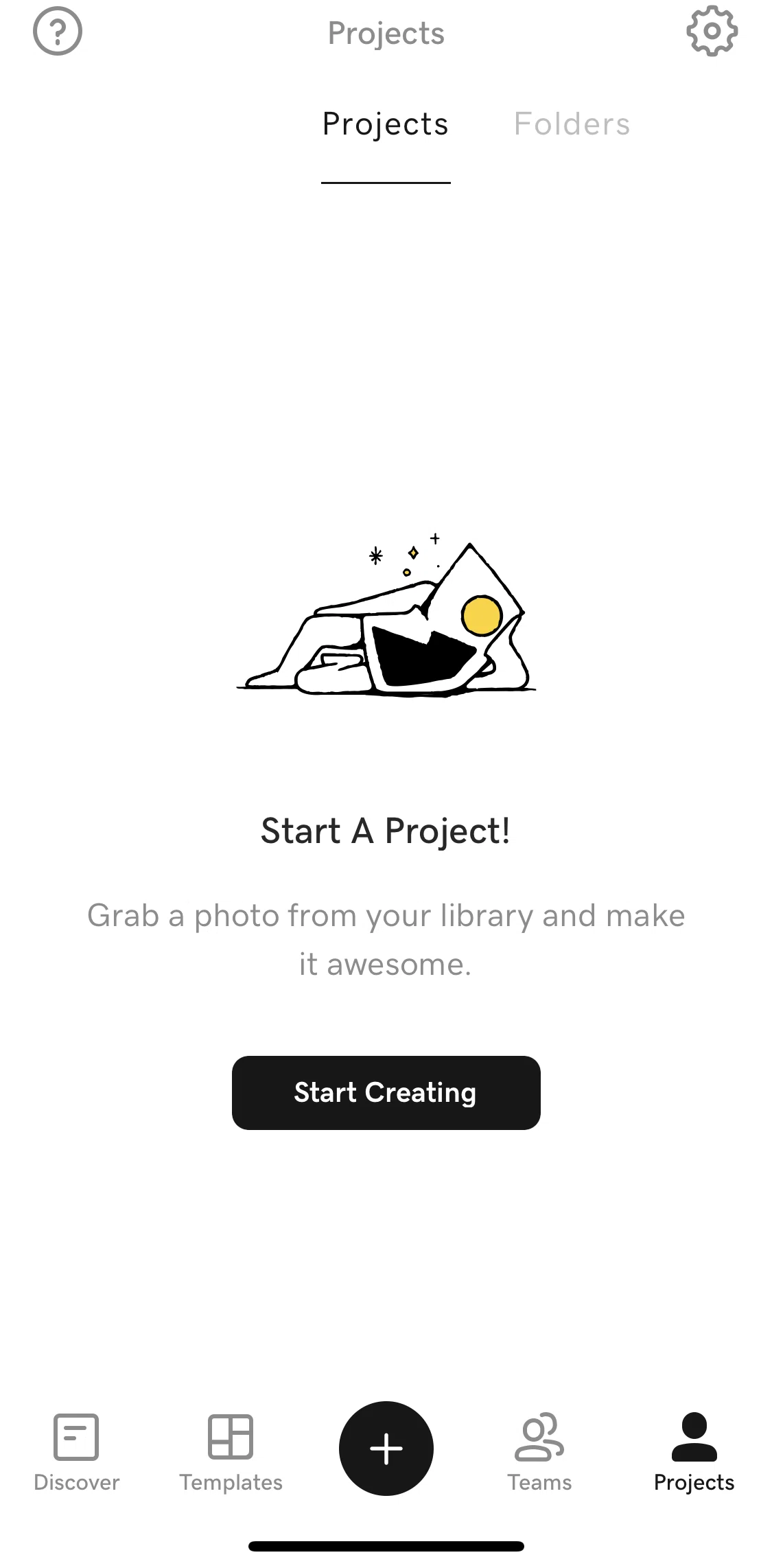 GoDaddy Studio Screen screen in the Projects flow