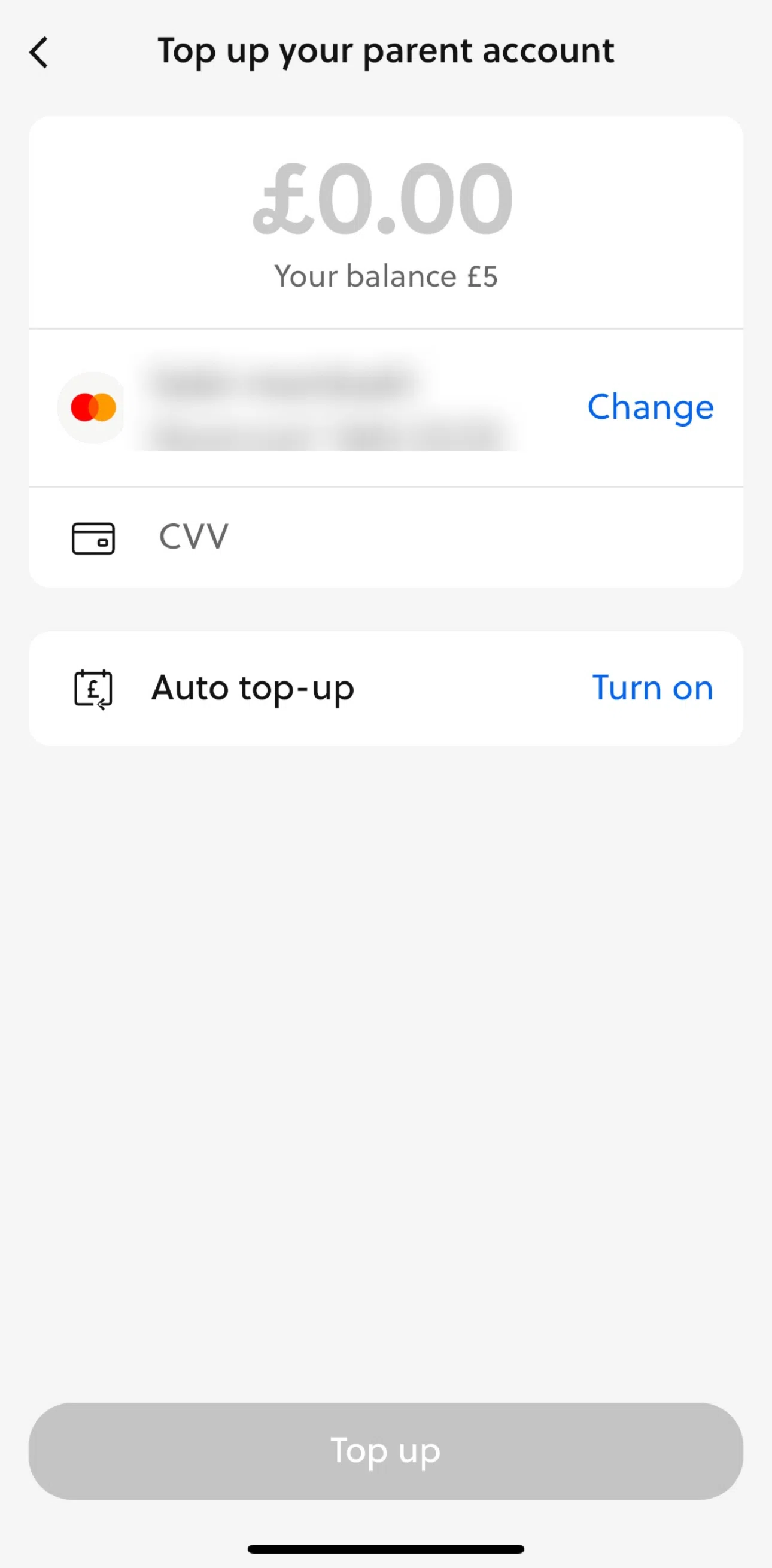 GoHenry Screen screen in the Adding a payment method flow