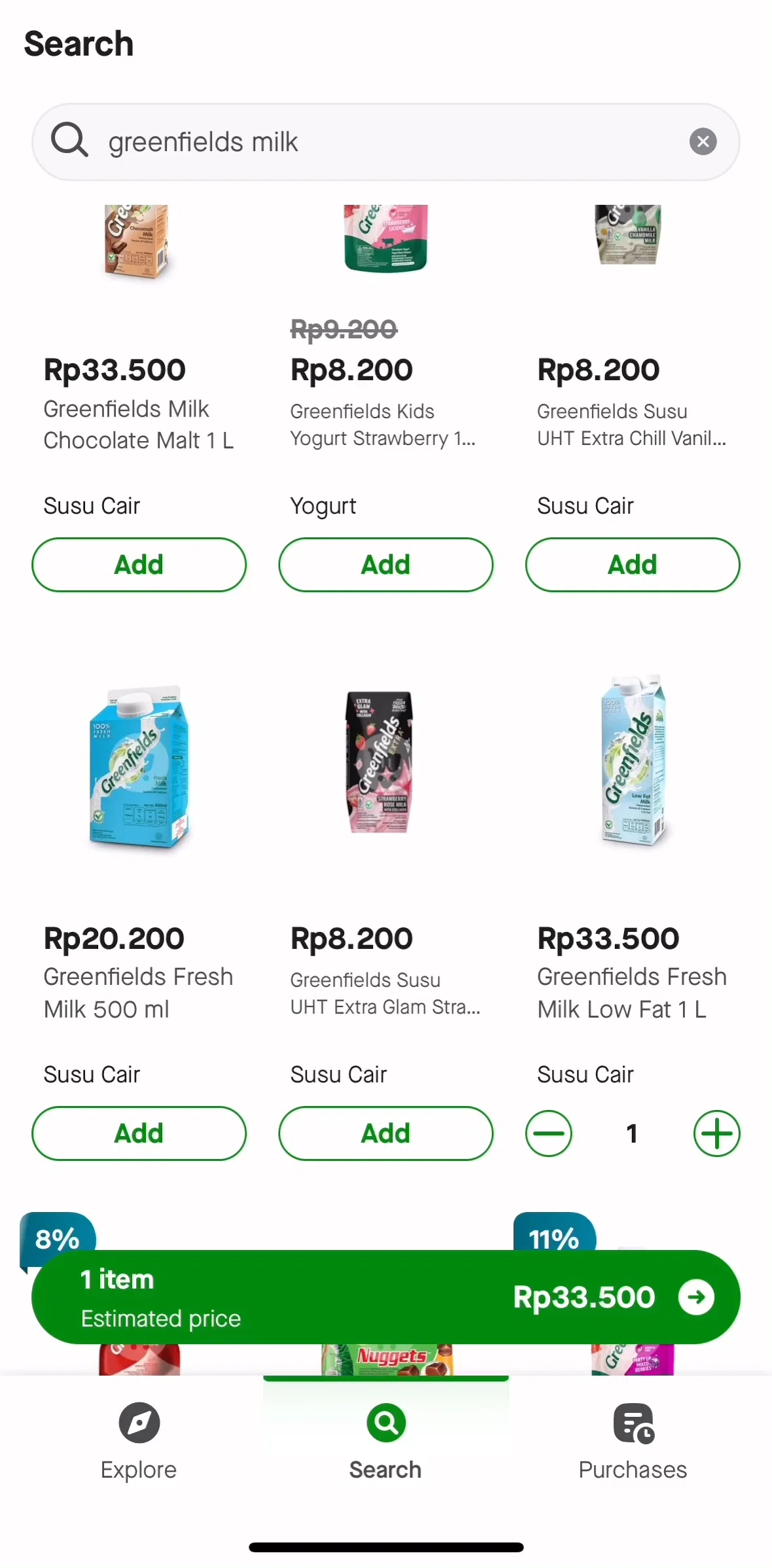 Gojek Screen screen in the Checking out an item flow