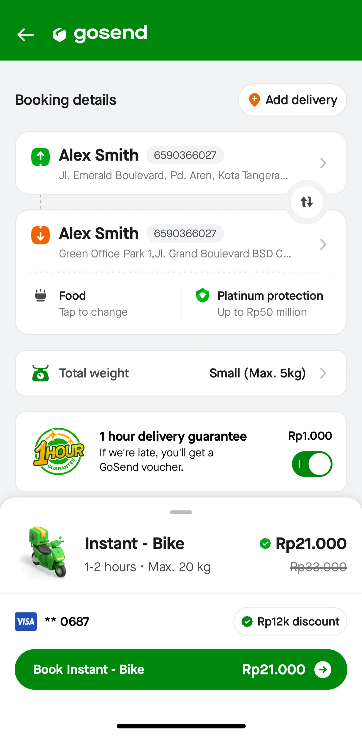 Gojek Screen screen in the Saving as drafts flow