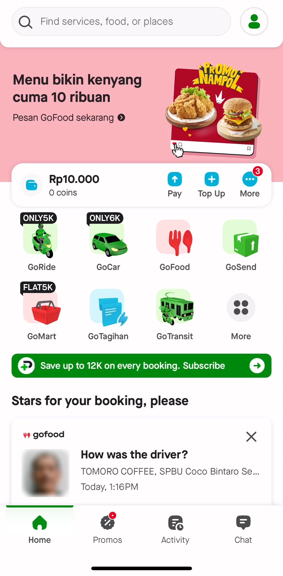 Gojek Screen screen in the Subscribing to Gojek Plus flow