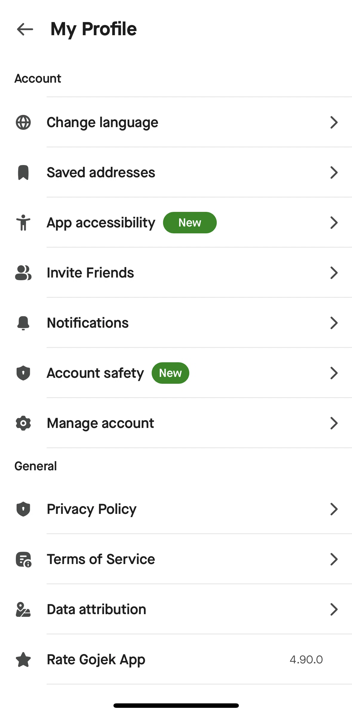 Gojek Screen screen in the Terms and conditions flow