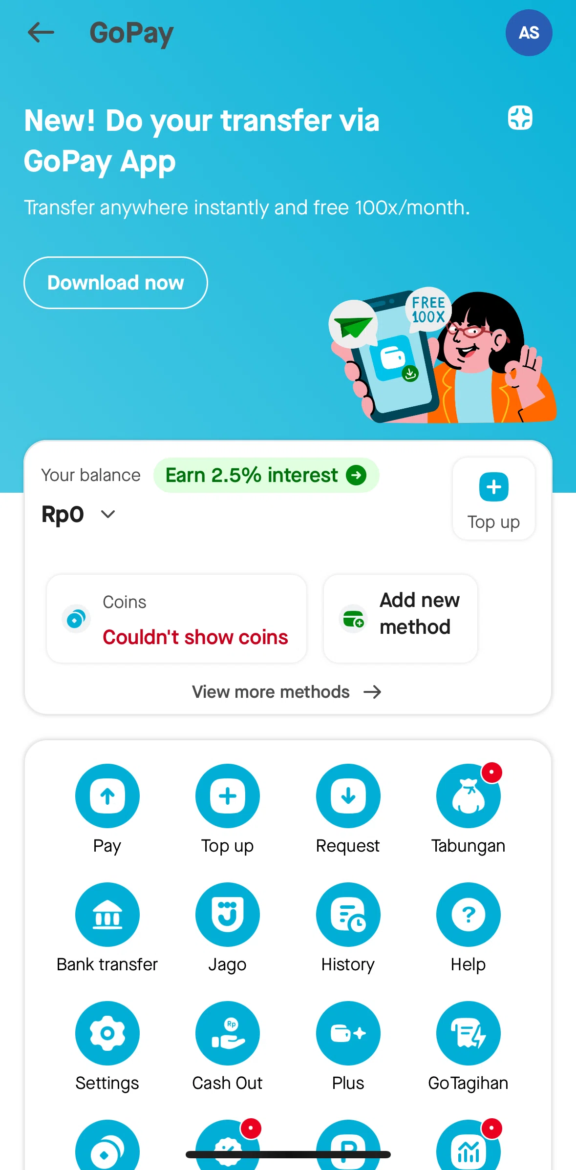 Gojek Screen screen in the Top up GoPay flow