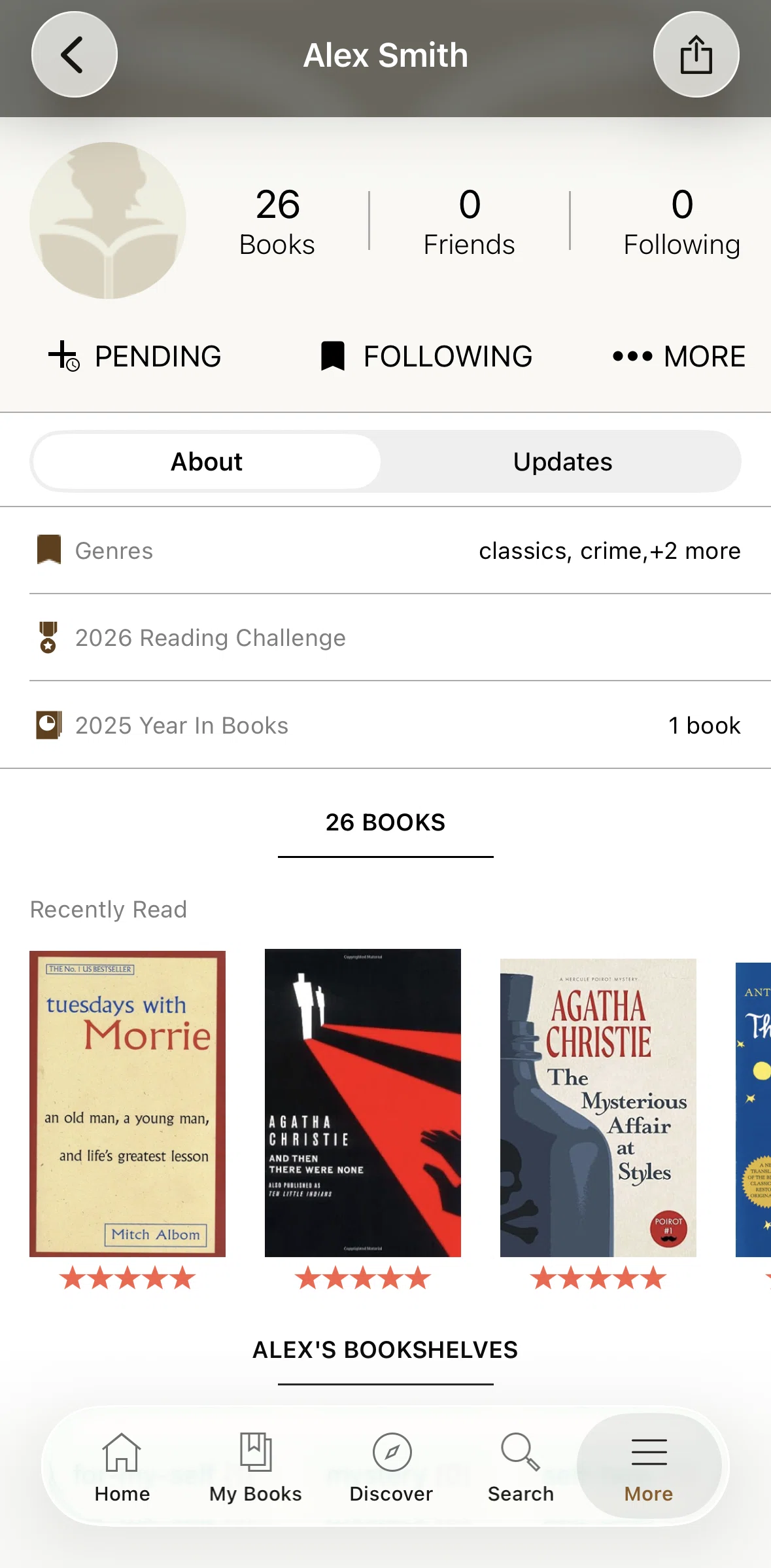 Goodreads Screen screen in the 2025 year in books flow