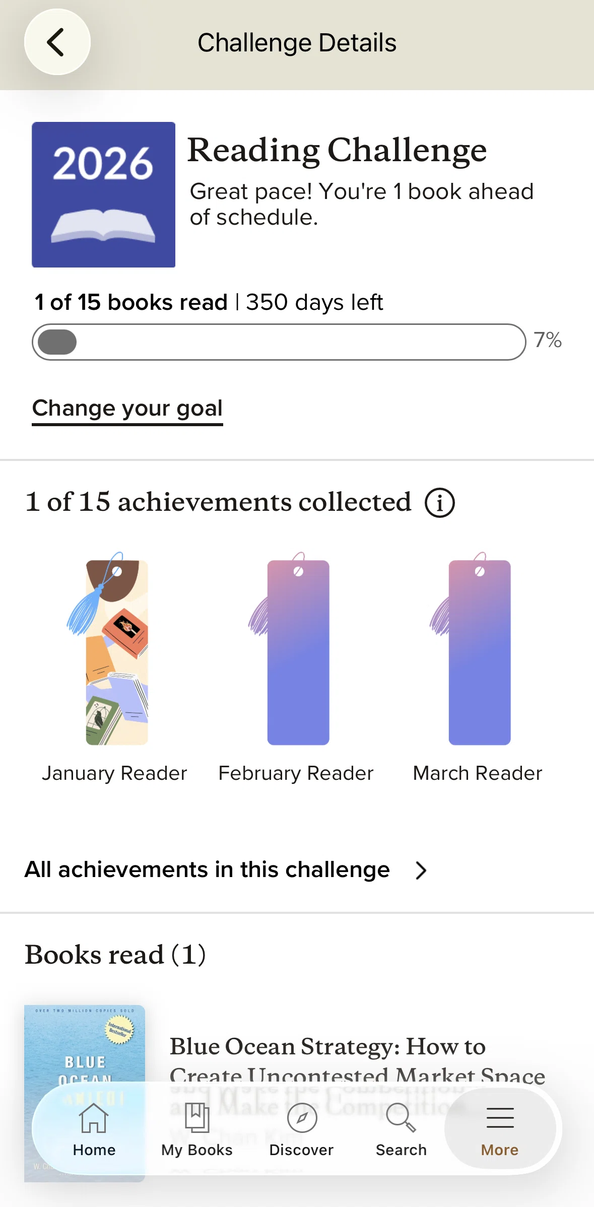 Goodreads Screen screen in the Achievements flow