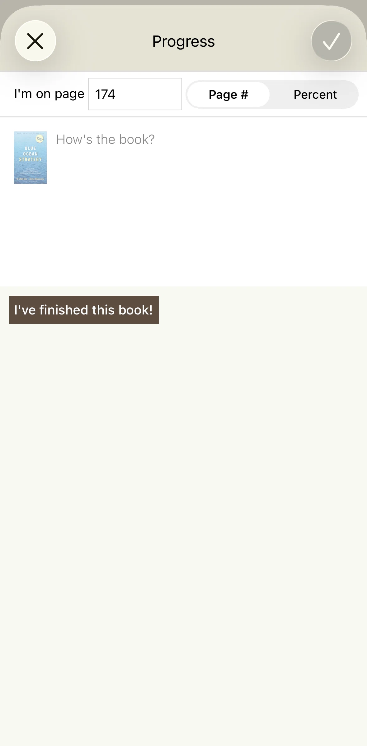 Goodreads Screen screen in the Completing a book flow