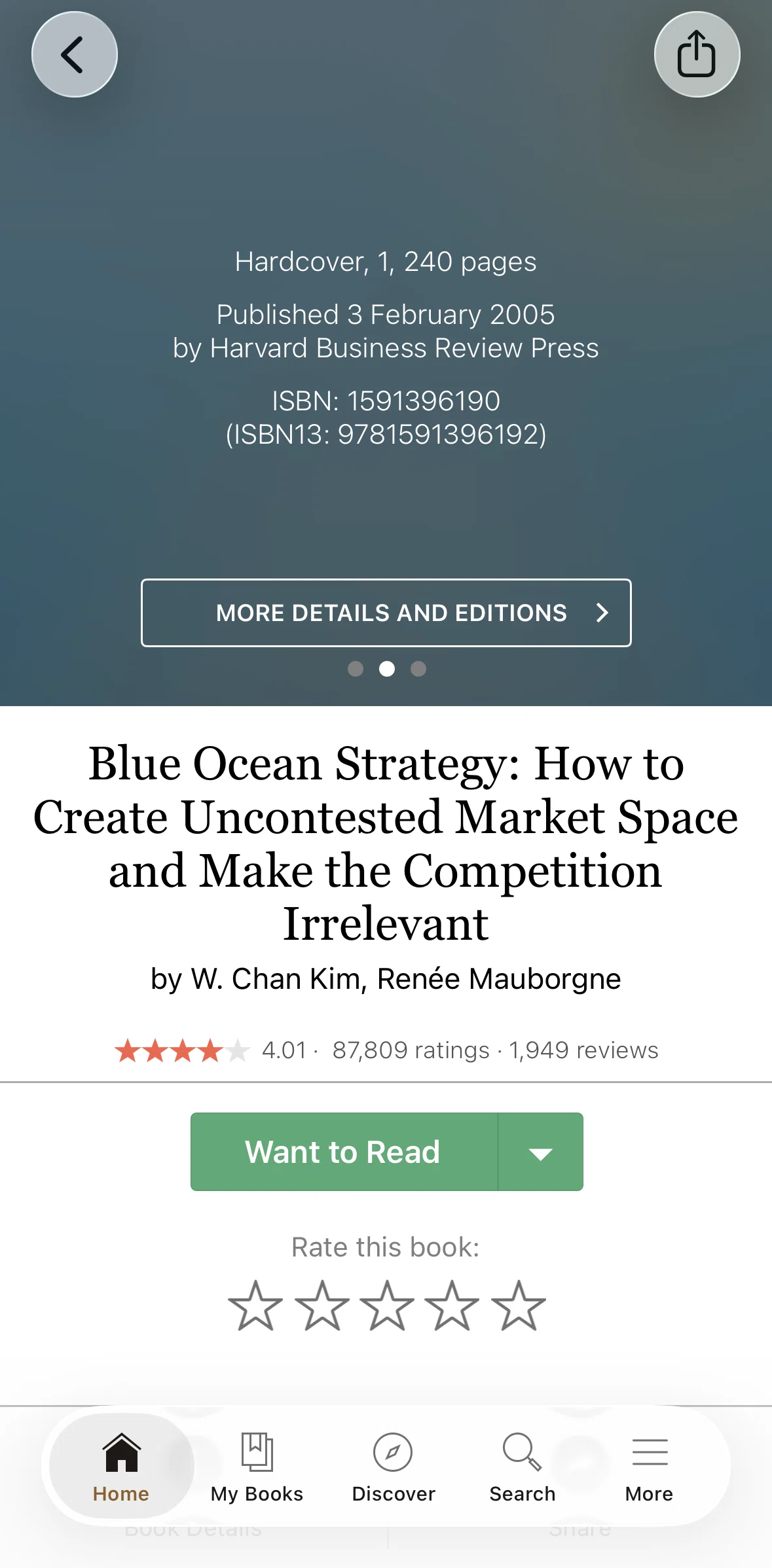 Goodreads Screen screen in the Details & editions flow