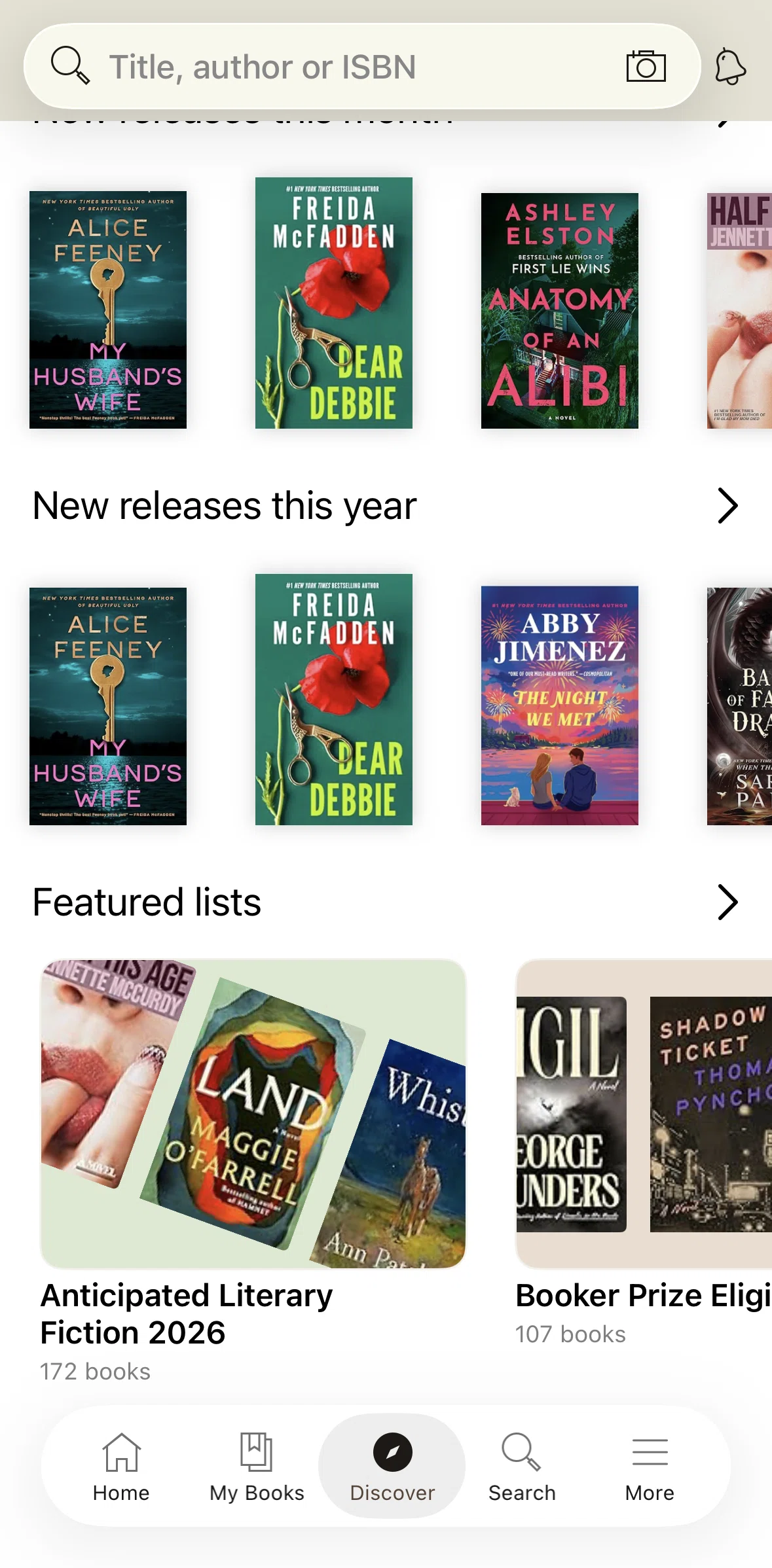 Goodreads Screen screen in the Listopia flow