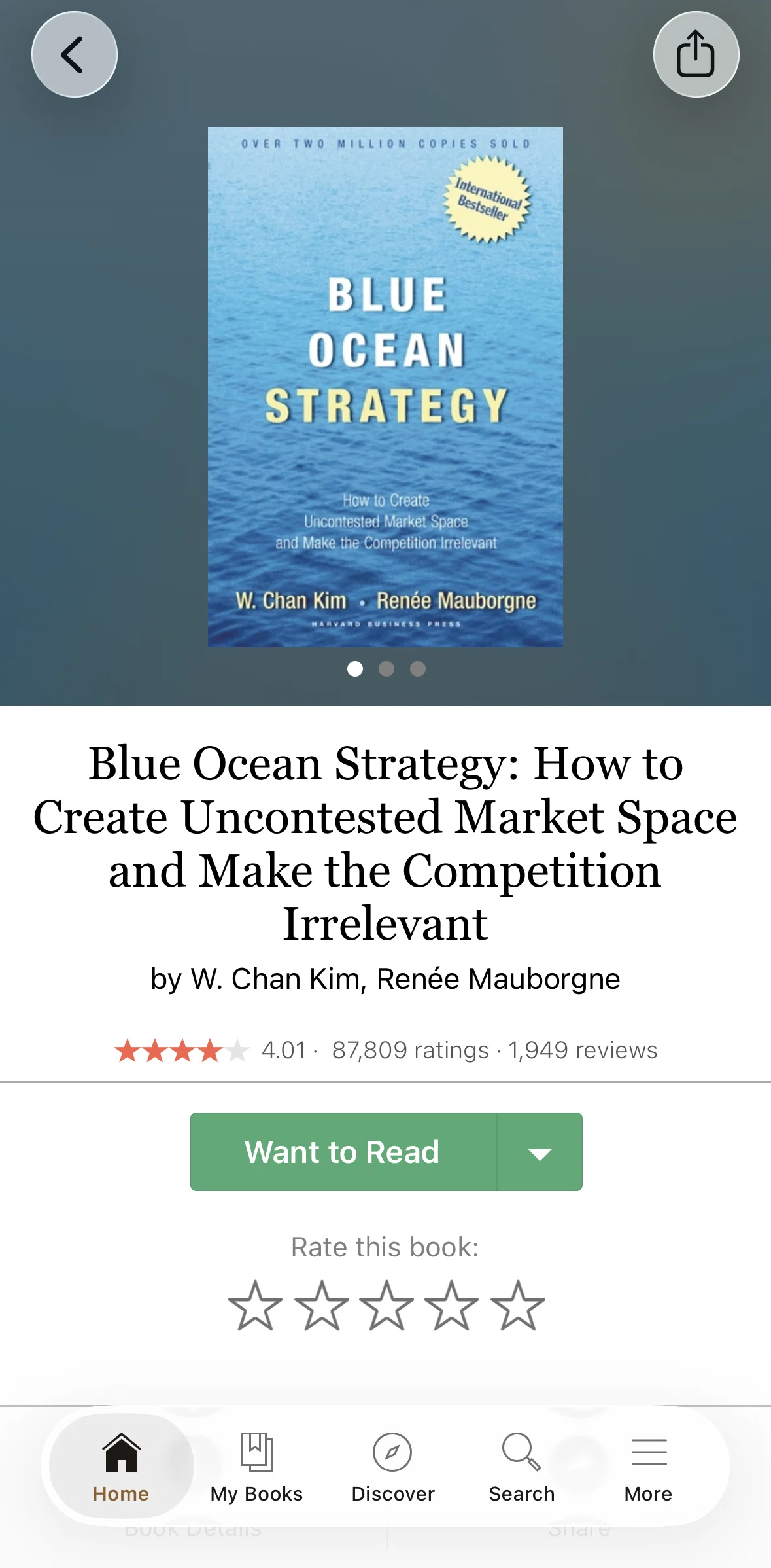 Goodreads Screen screen in the Rating a book (book detail) flow