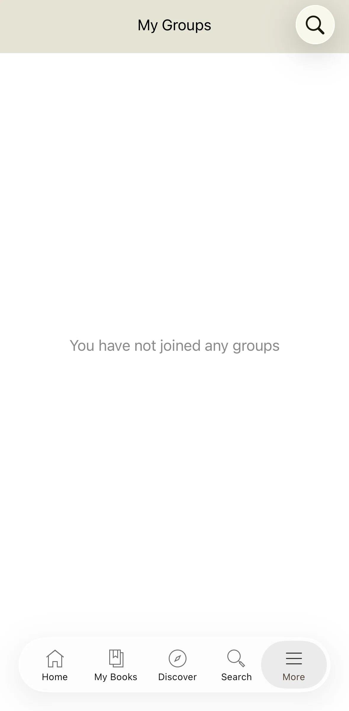 Goodreads Screen screen in the Searching groups flow