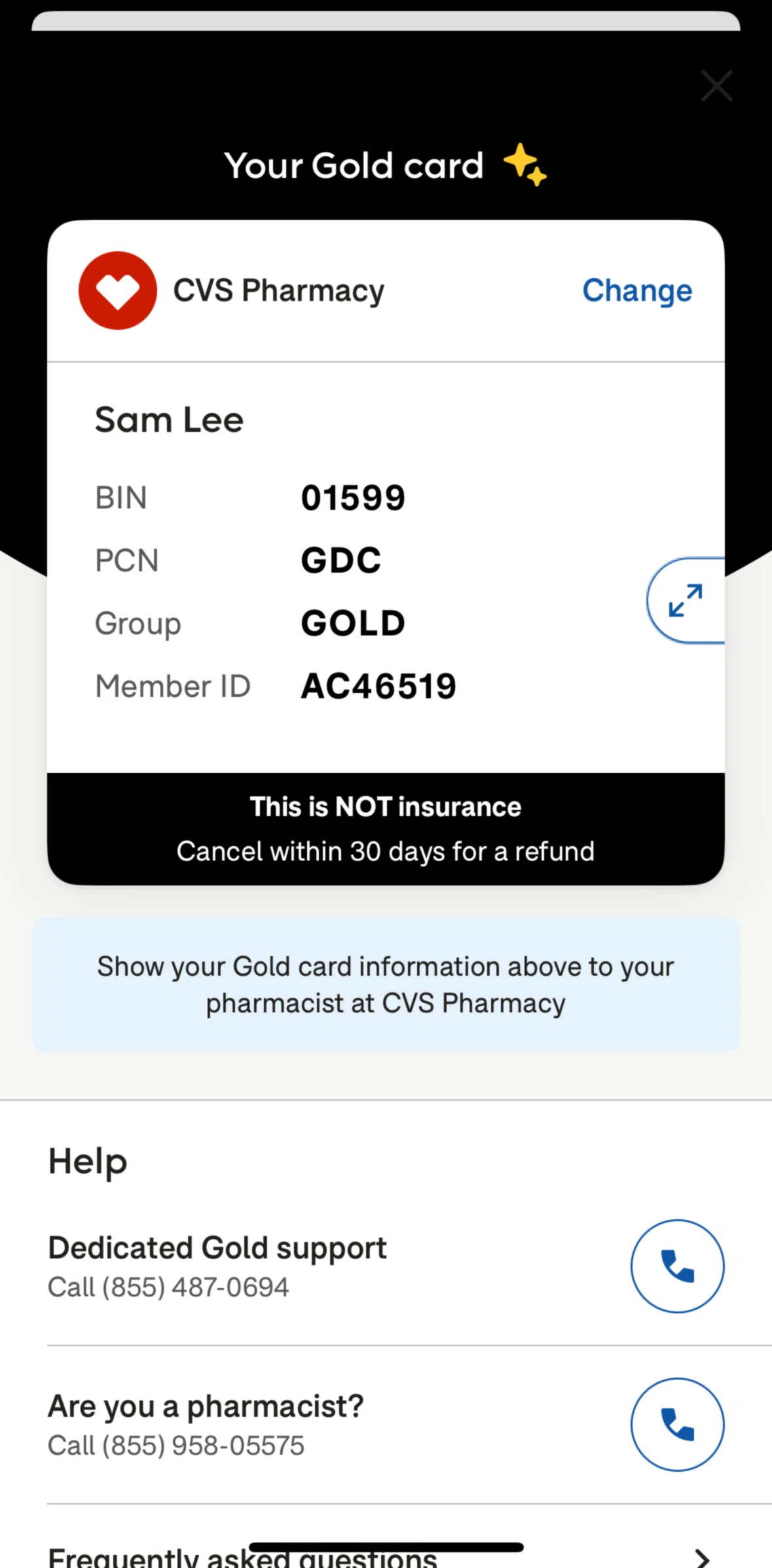 Goodrx Screen screen in the Changing a pharmacy flow
