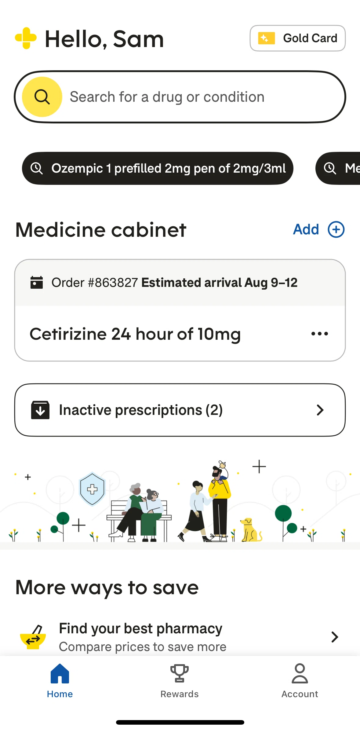 Goodrx Screen screen in the Inactive prescriptions flow