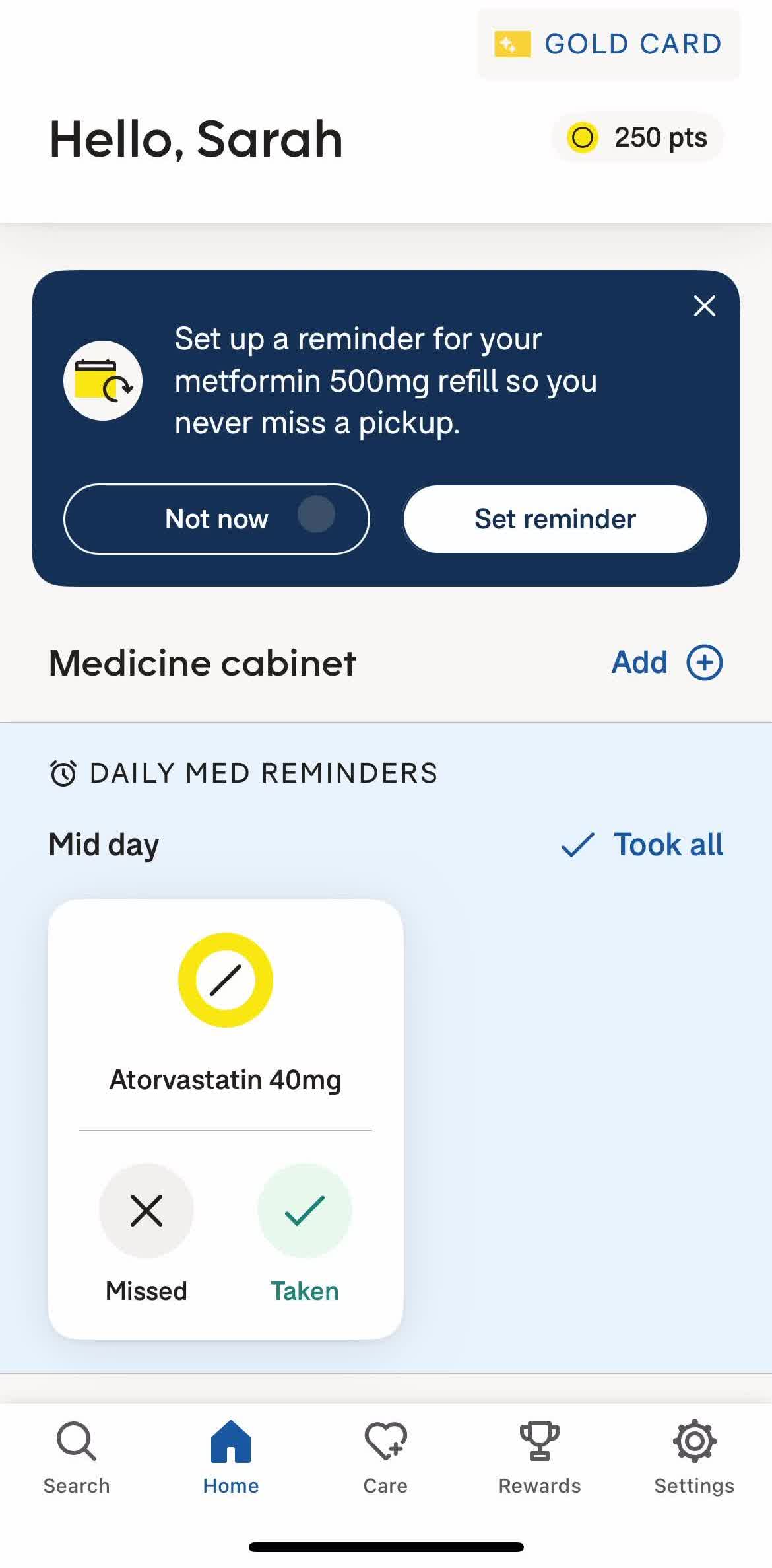 Goodrx Home screen in the Inviting People flow
