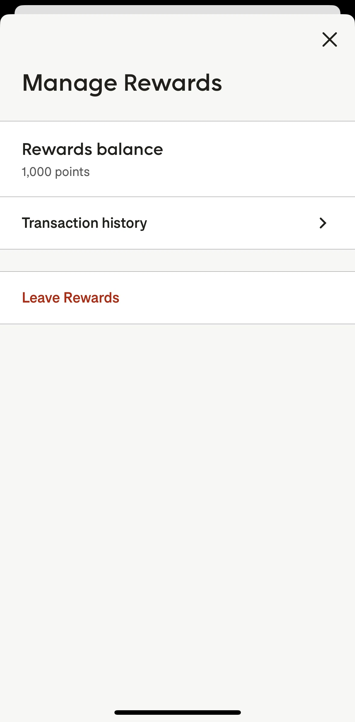 Goodrx Screen screen in the Leaving a rewards program flow