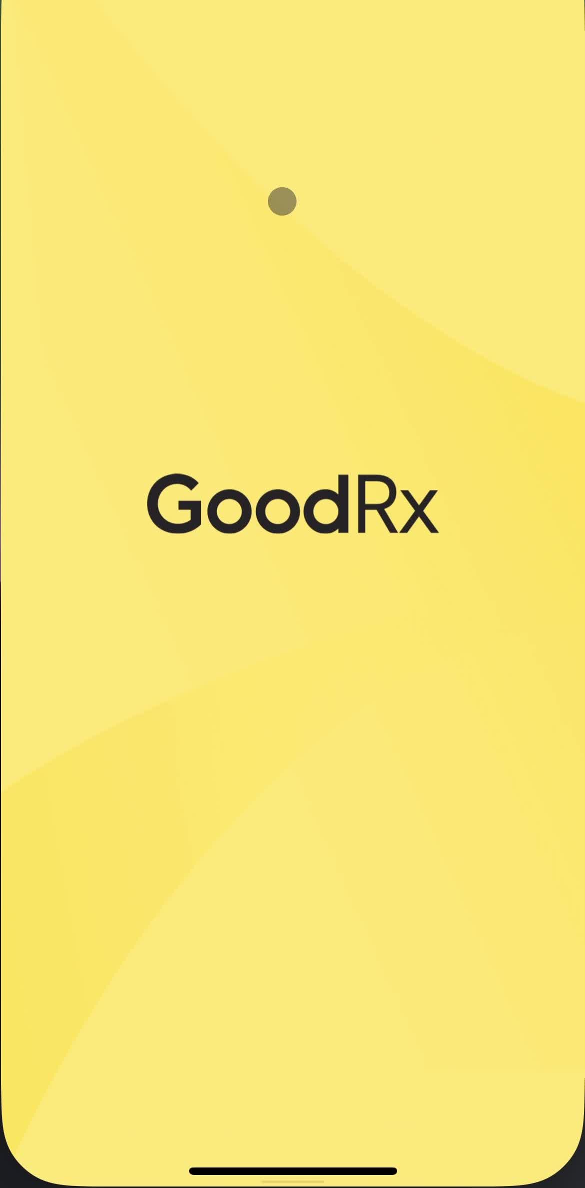 Goodrx Splash screen screen in the Onboarding flow