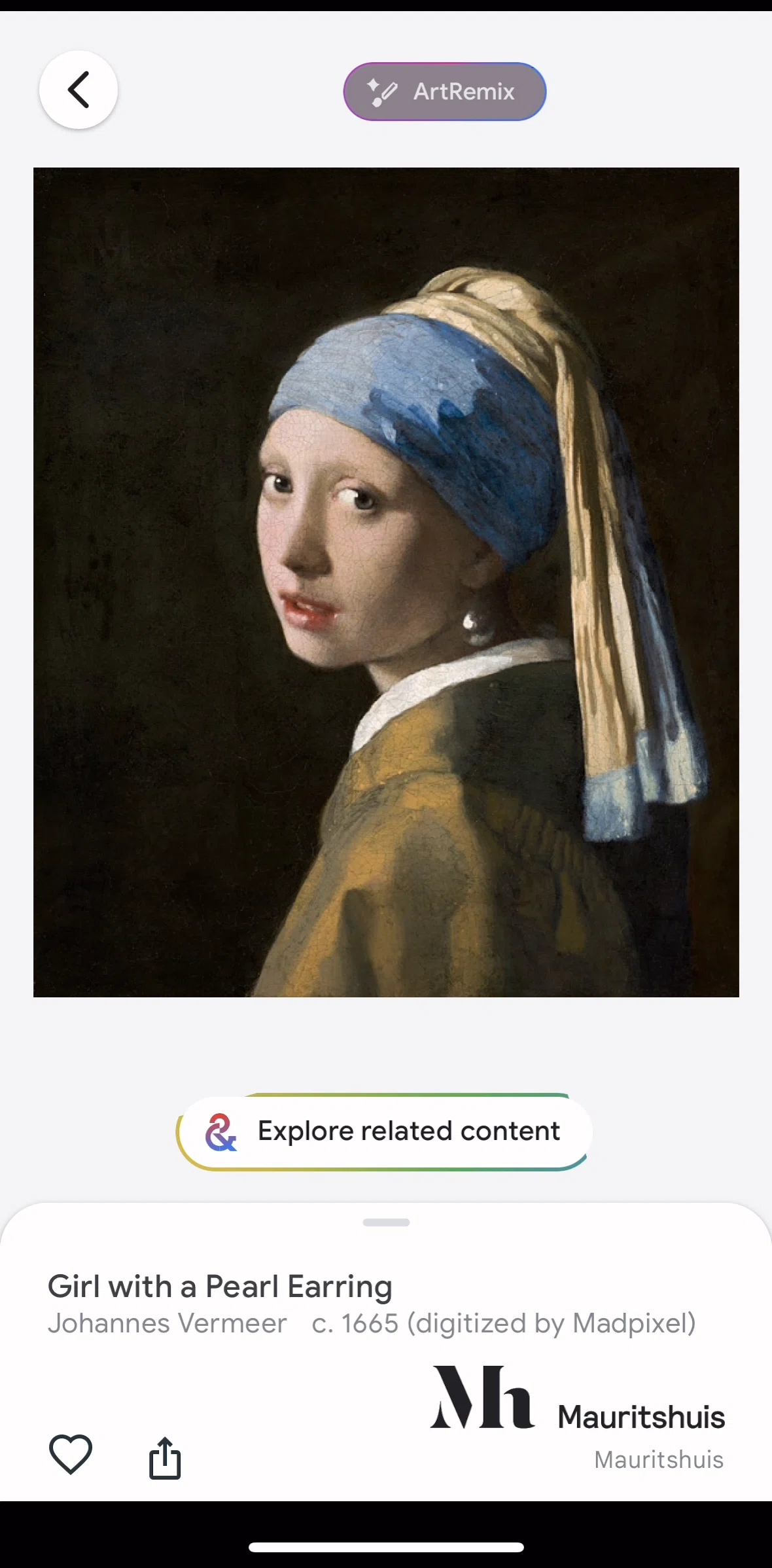 Google Arts & Culture Screen screen in the Art Remix flow