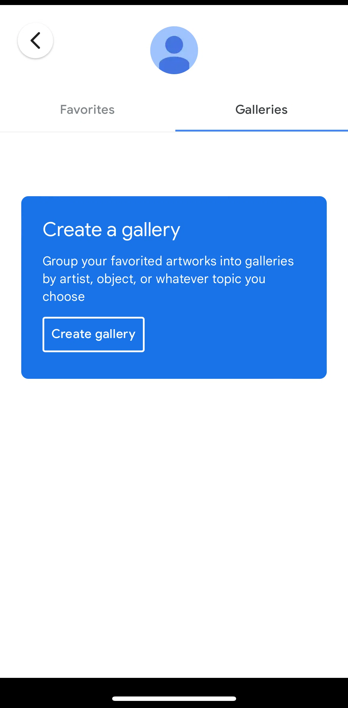 Google Arts & Culture Screen screen in the Creating a gallery flow