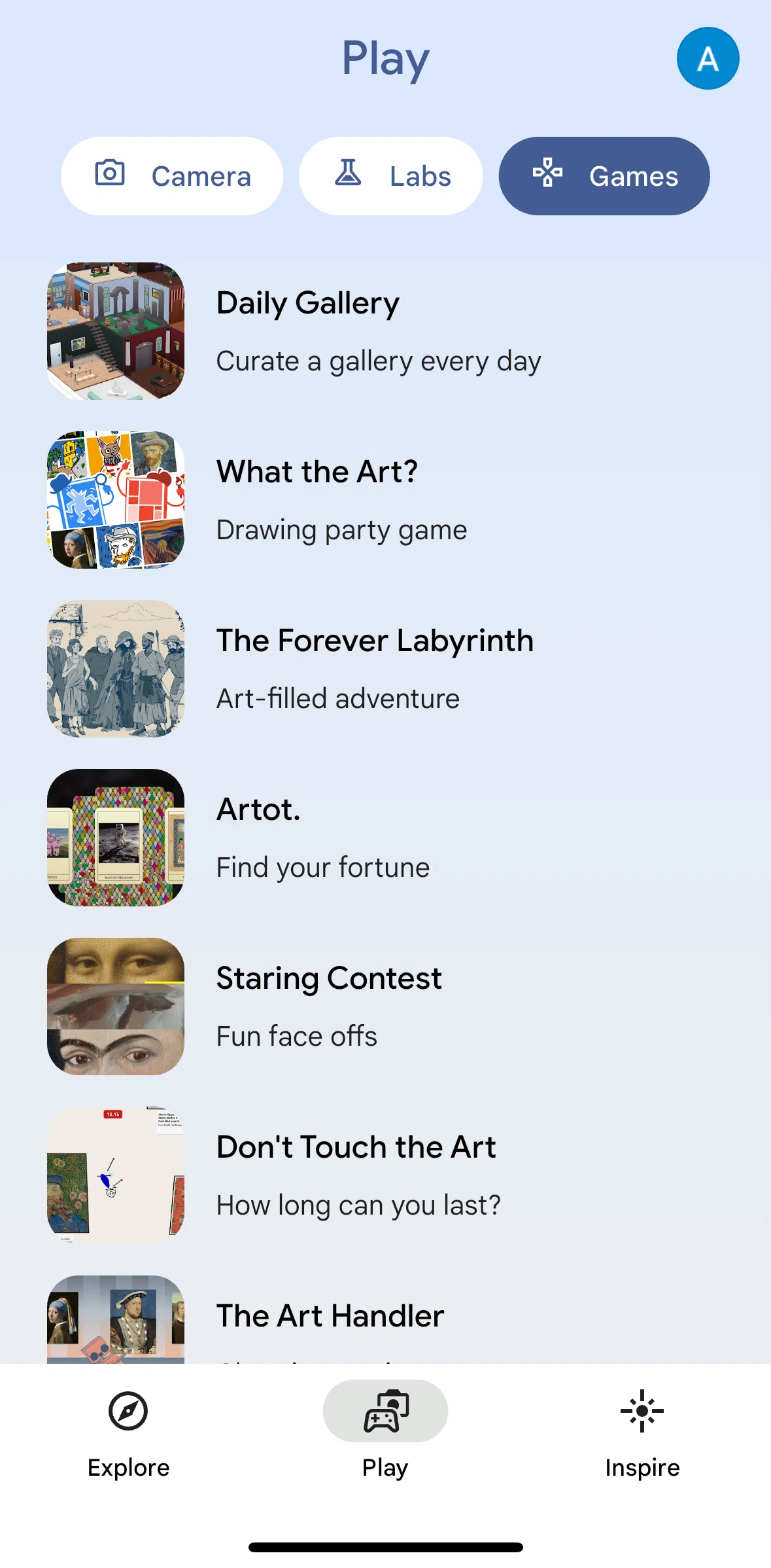 Google Arts & Culture Screen screen in the Don't touch the art flow